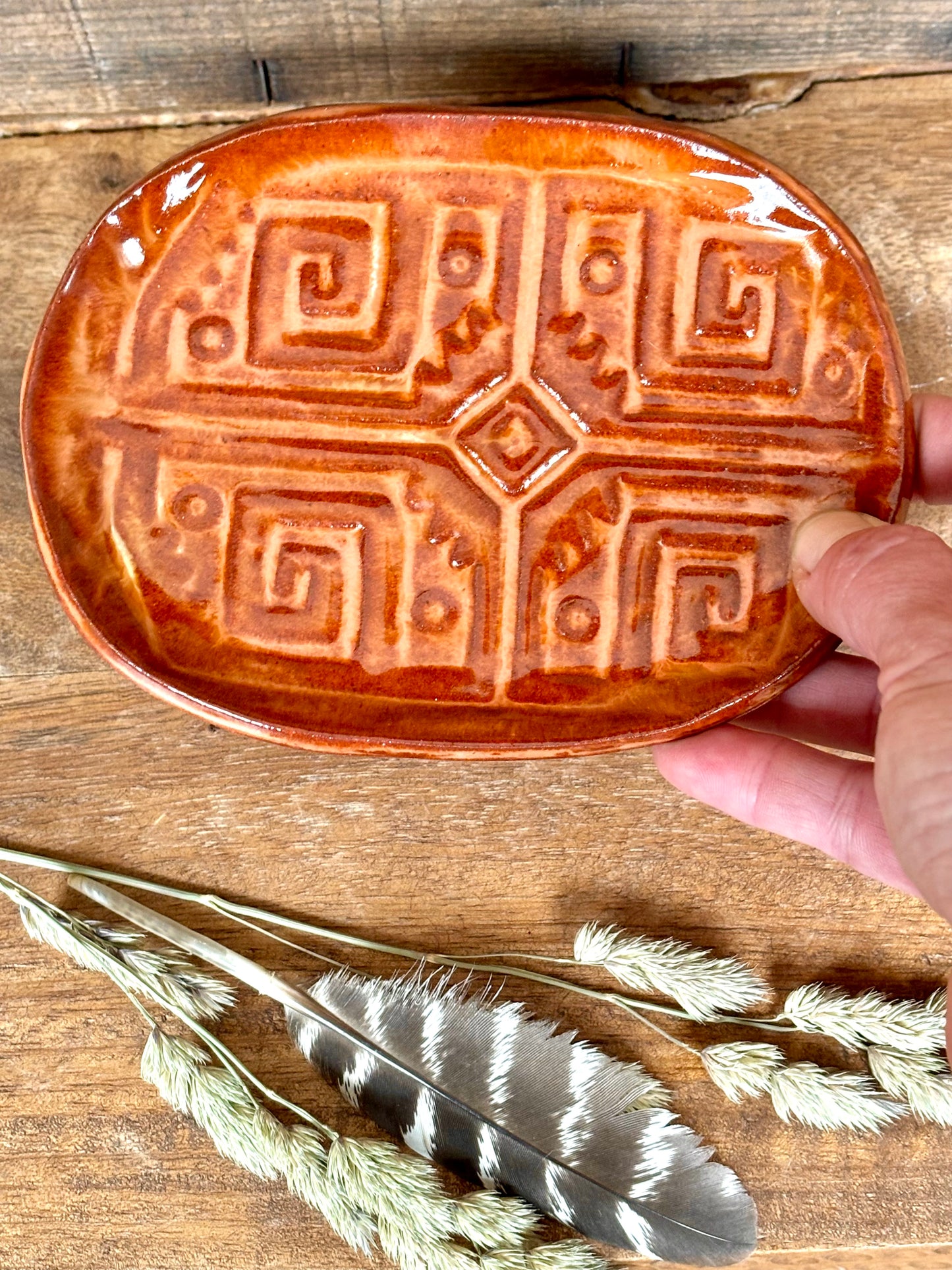 Rustic Southwestern Soap Holder in Sedona Red and Brown