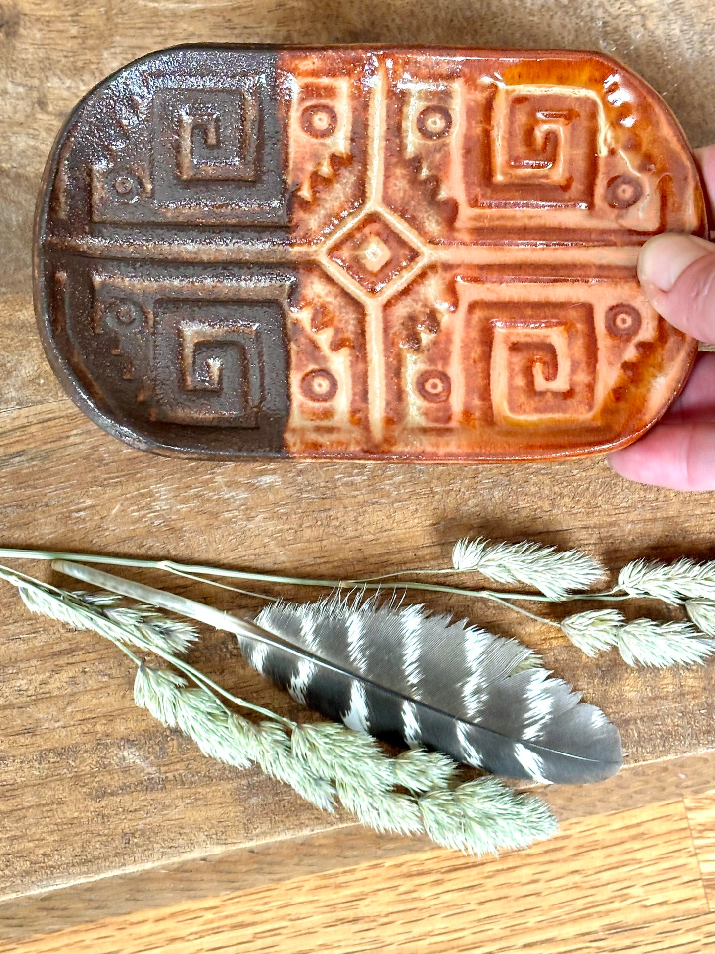 Rustic Southwestern Soap Holder in Sedona Red and Brown