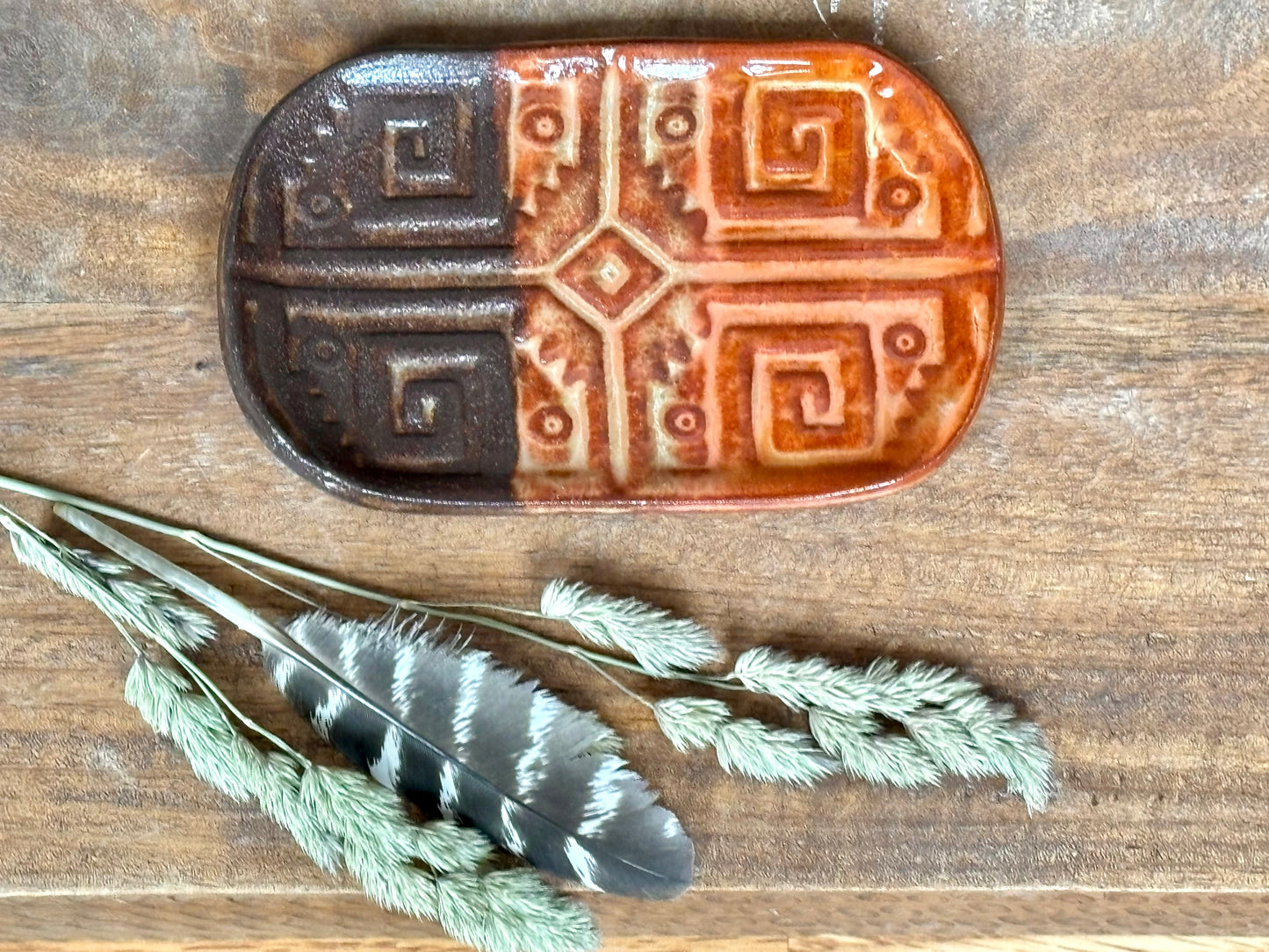 Rustic Southwestern Soap Holder in Sedona Red and Brown