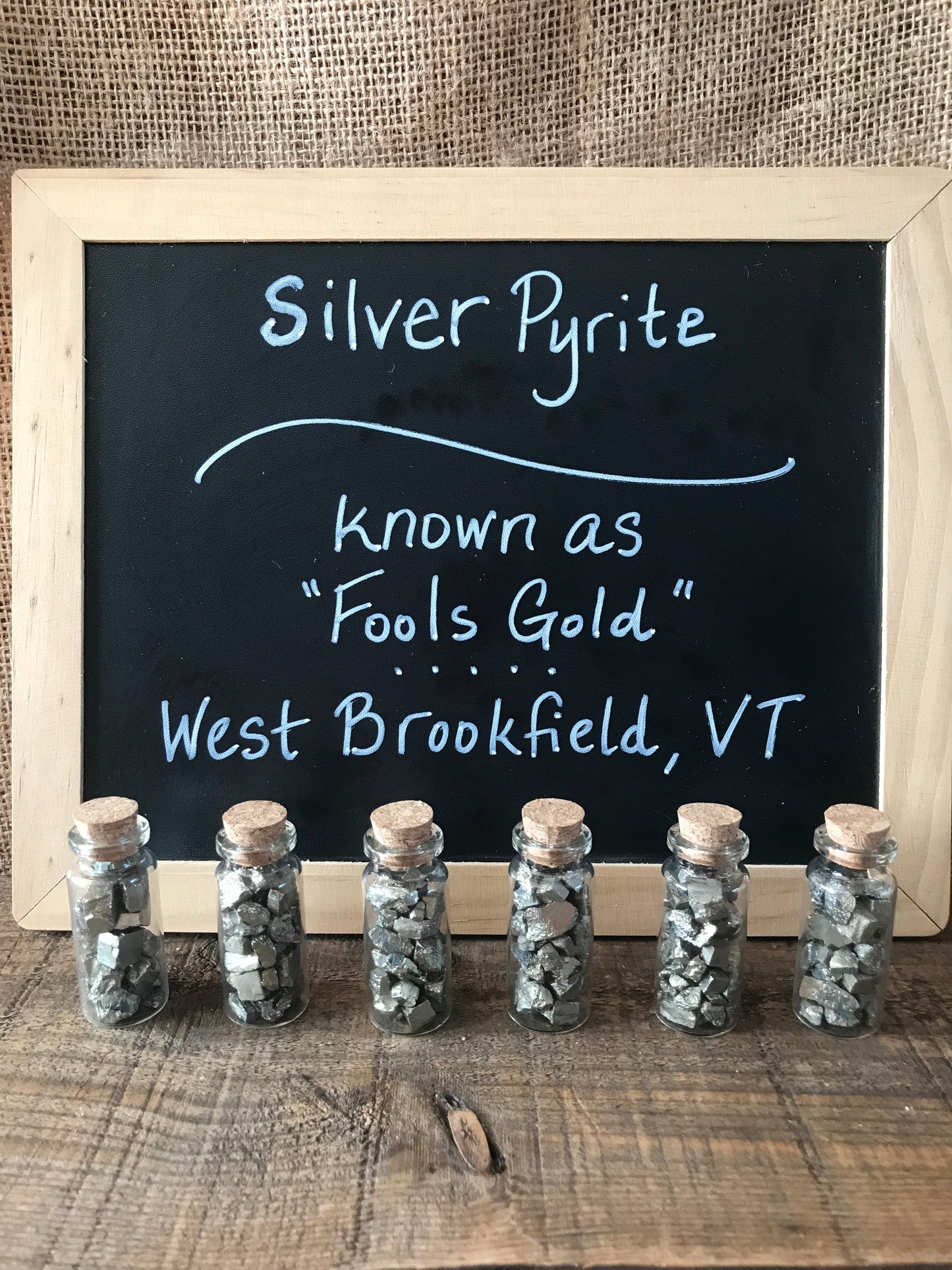 30 gram Glass Vial Natural Vermont Platinum Pyrite ~ Sourced in West Brookfield VT