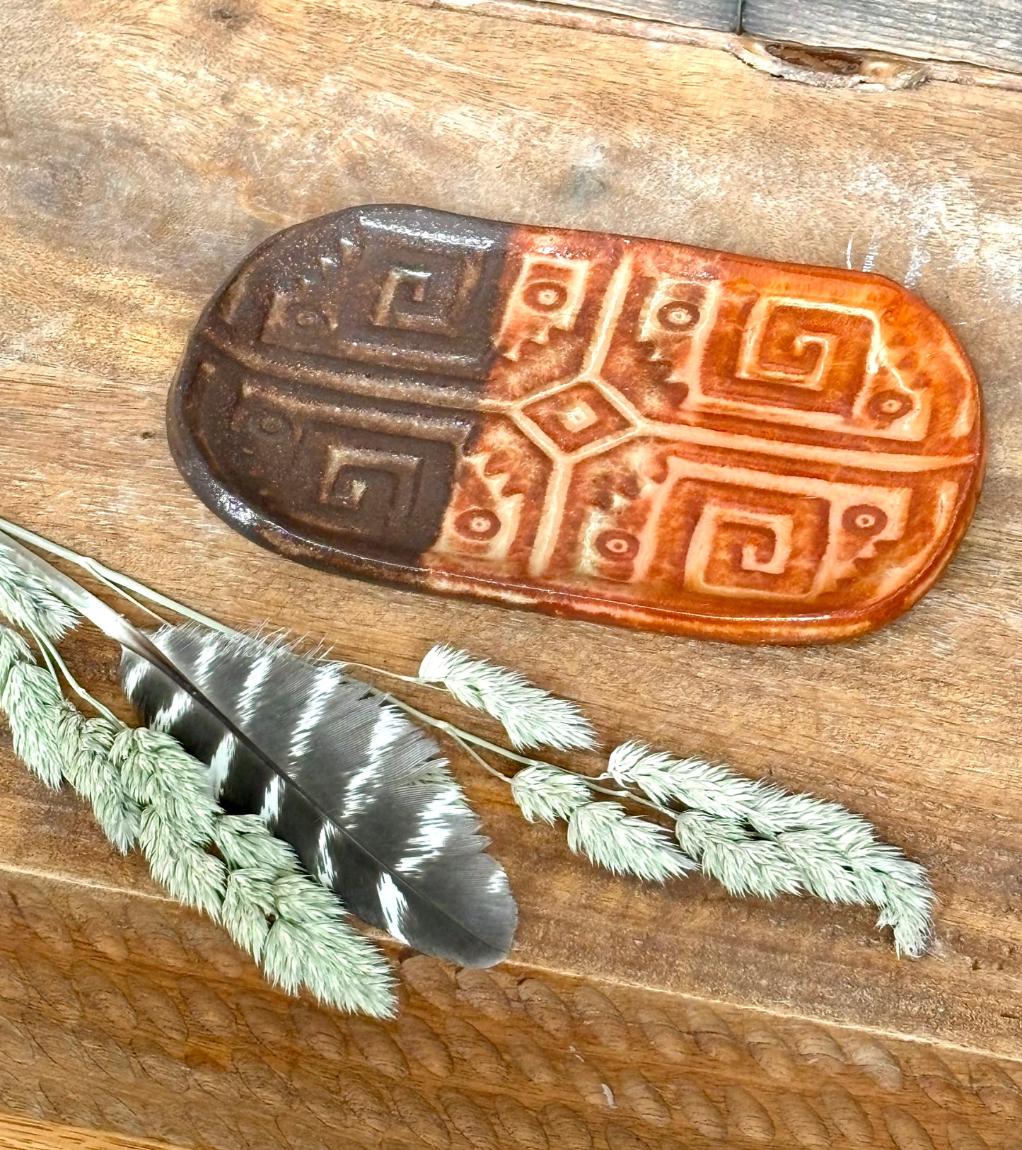 Rustic Southwestern Soap Holder in Sedona Red and Brown