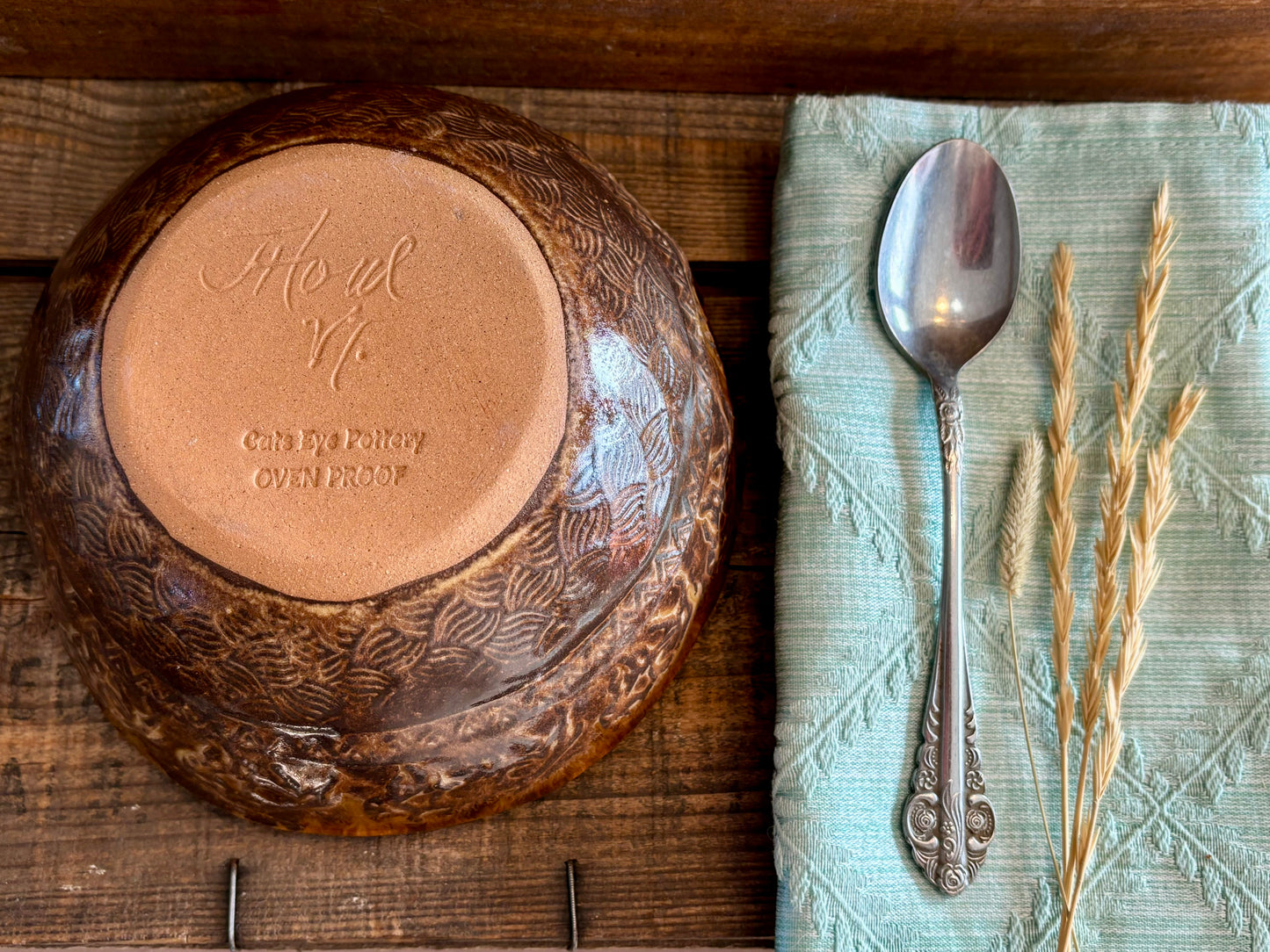 Rustic Wild Buffalo Soup & Salad Big Bowl ~ 6” Diameter ~ 2.5” Depth~ Turquoise & Brown
