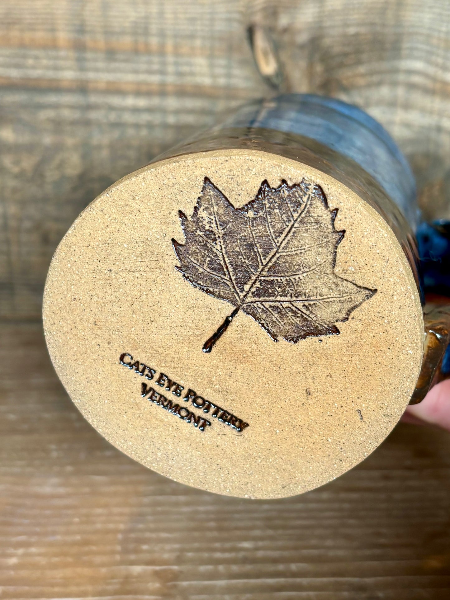 Wild Buck Mug ~ 14 oz~ River Blue & Brown Glaze