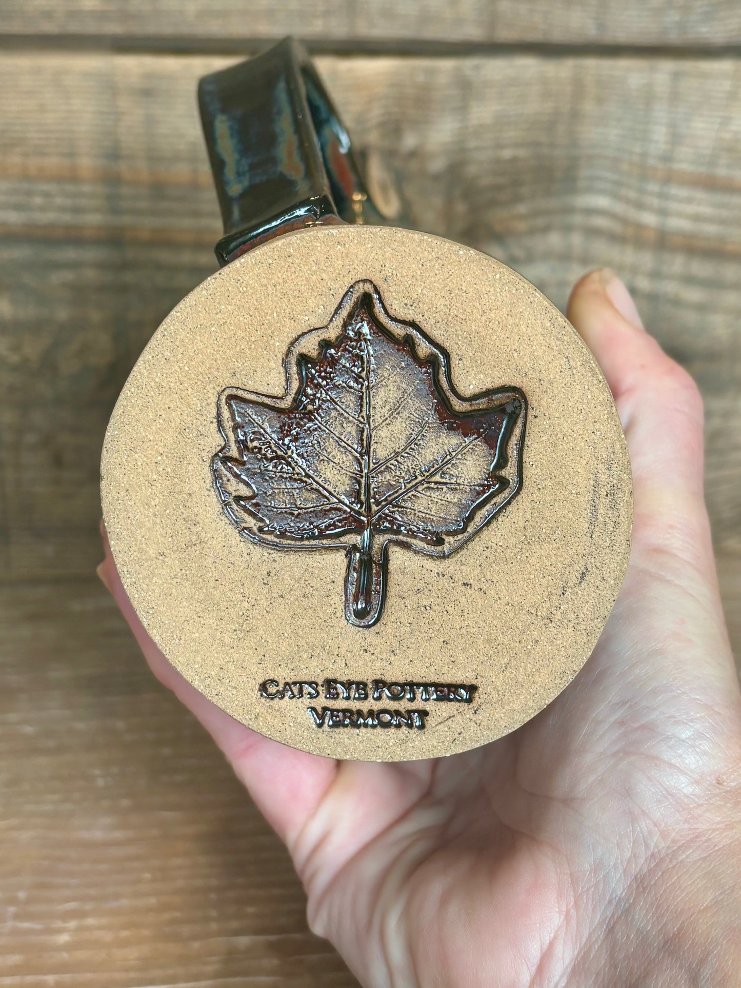 Rustic Southwestern Mug ~ 14 oz~ Smokey Charcoal & Brown Glaze