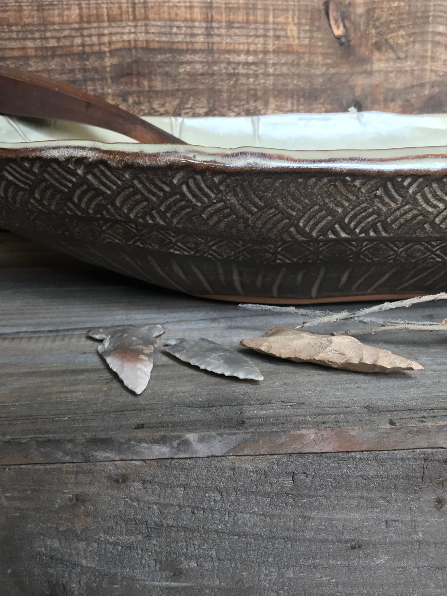 Rustic Basket Weave Oval Serving Bowl ~ 15.5”x 8” ~ 2.75” Depth~ Antique Birch & Brown