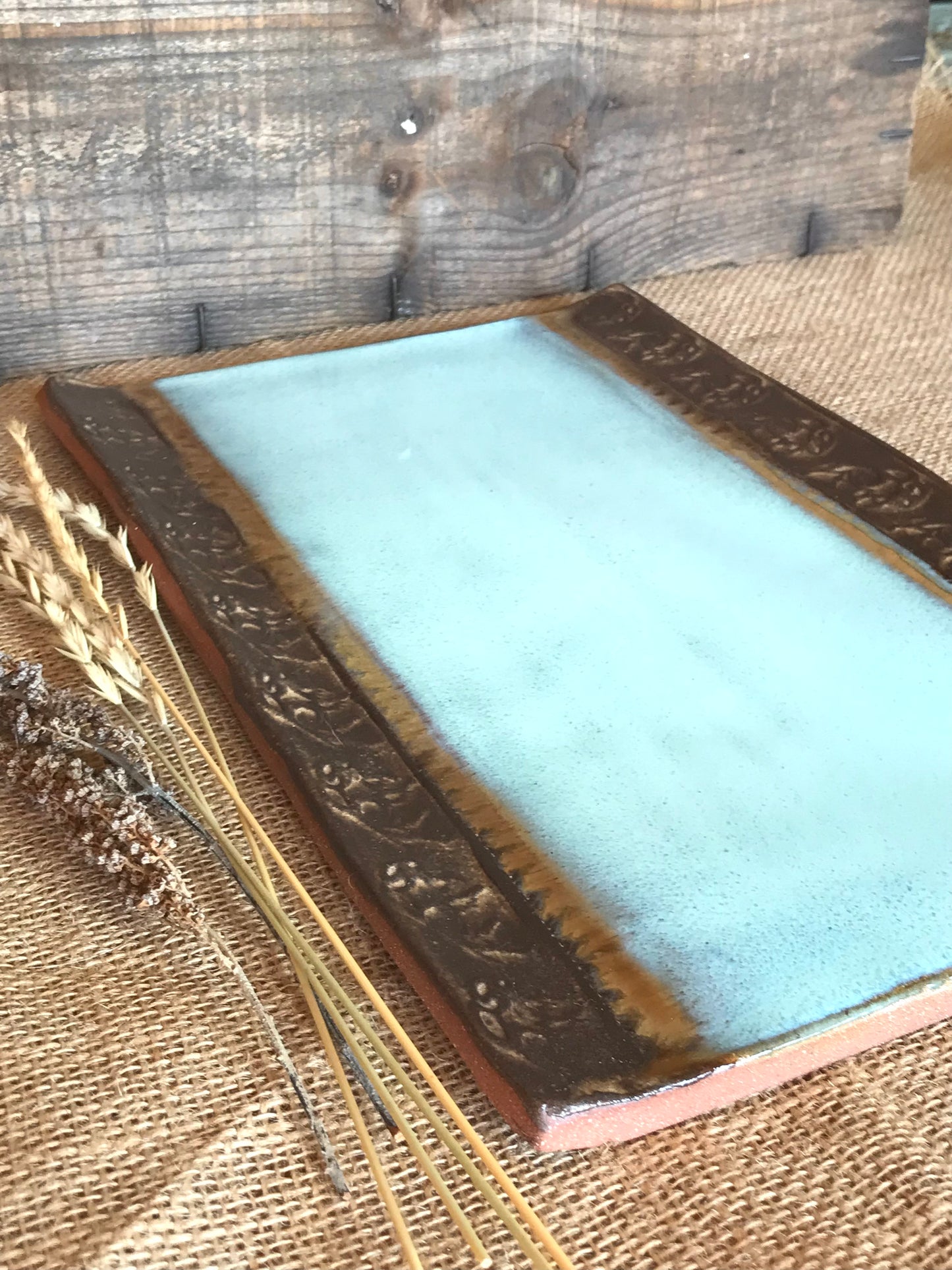 Rustic Wild Buffalo Serving Platter  ~ Turquoise & Brown ~ Appetizers & Cheese