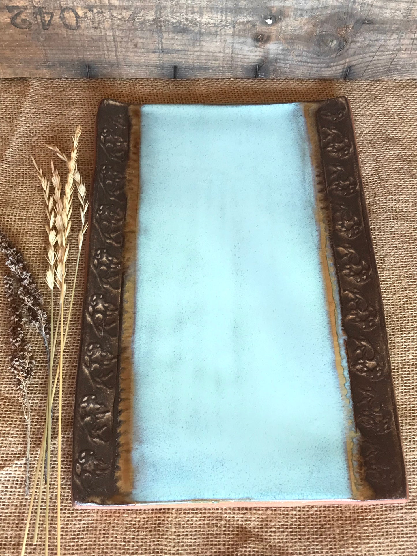 Rustic Wild Buffalo Serving Platter  ~ Turquoise & Brown ~ Appetizers & Cheese