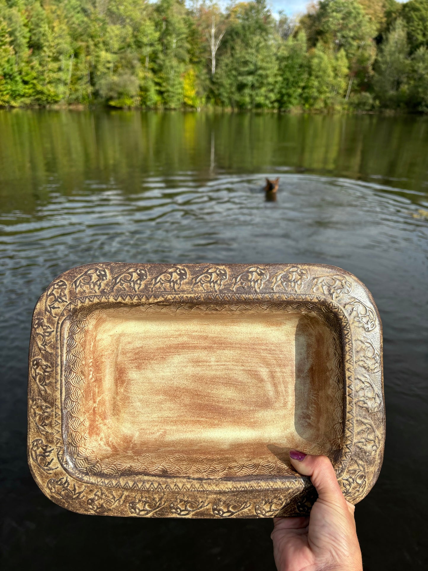 Rustic Wild Buffalo Bread Baking & Meatloaf Pan ~ Red Sands & Brown