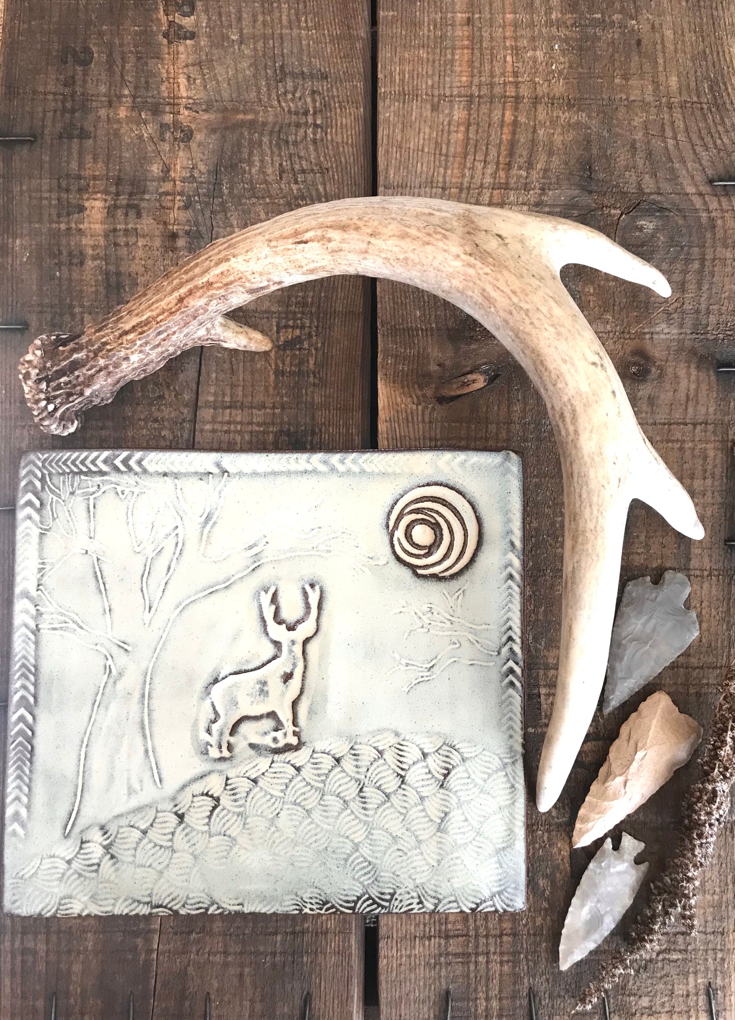 Rustic Wild Buck Deer Trivet in Birch Brown ~ 7.5” x 6.5”