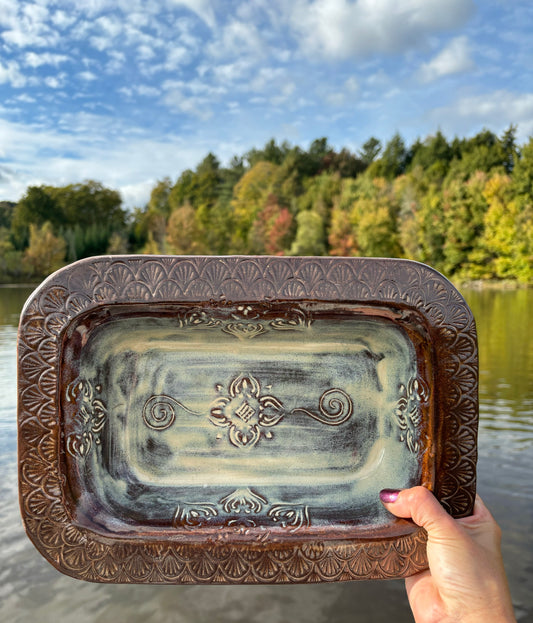 Rustic Native Mandala Bread Baking & Meatloaf Pan ~ Birch & Brown