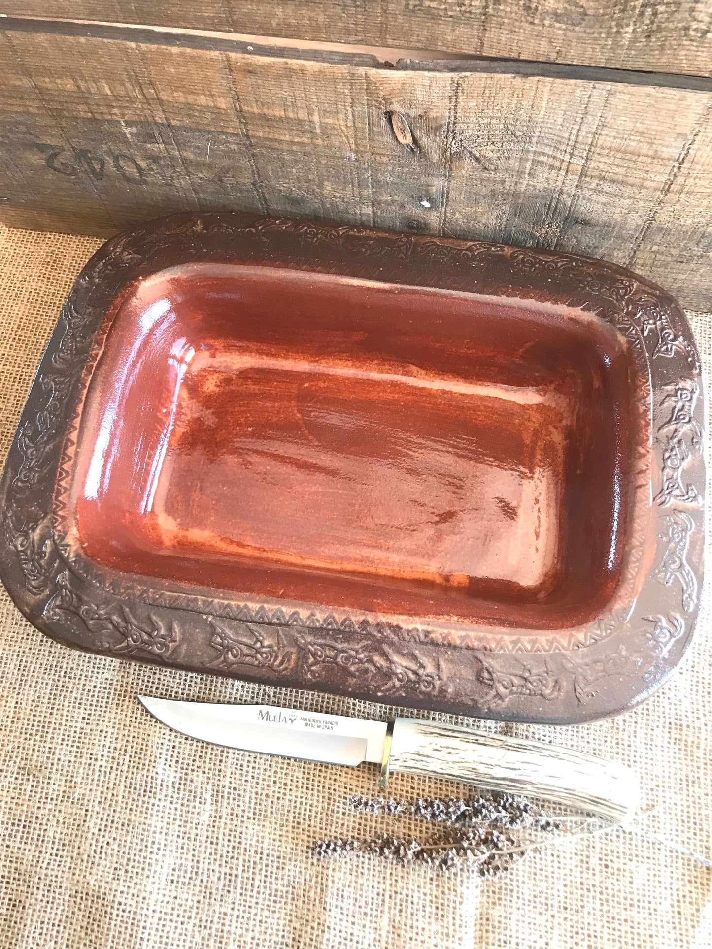 Rustic Wild Mustang Bread Baking & Meatloaf Pan ~ Sedona Red & Brown