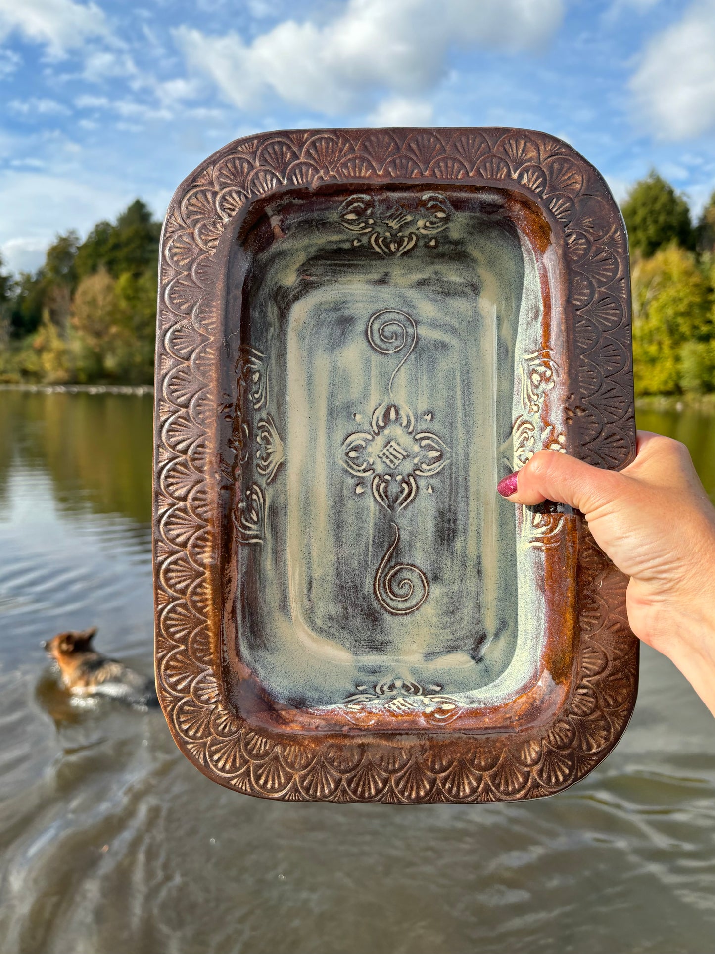 Rustic Native Mandala Bread Baking & Meatloaf Pan ~ Birch & Brown