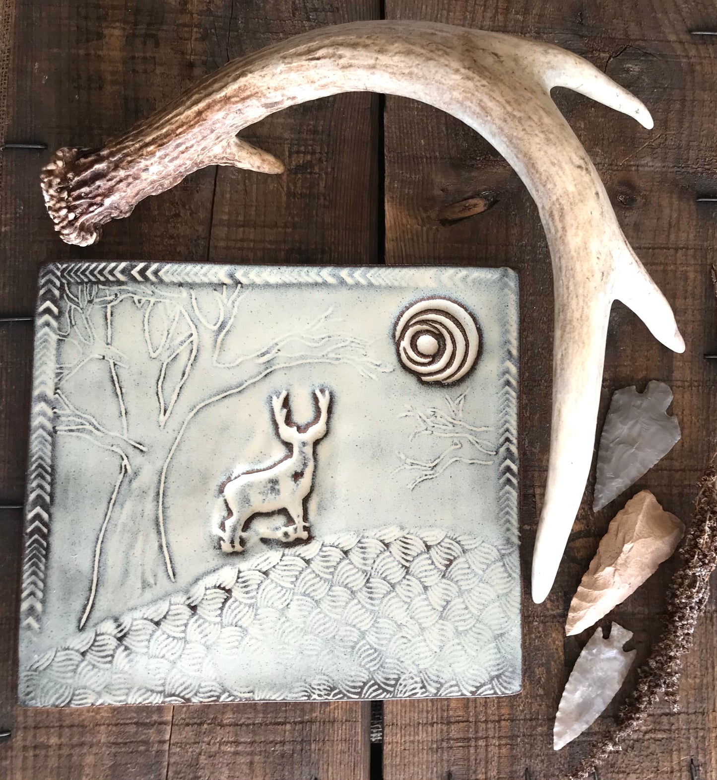 Rustic Wild Buck Deer Trivet in Birch Brown ~ 7.5” x 6.5”