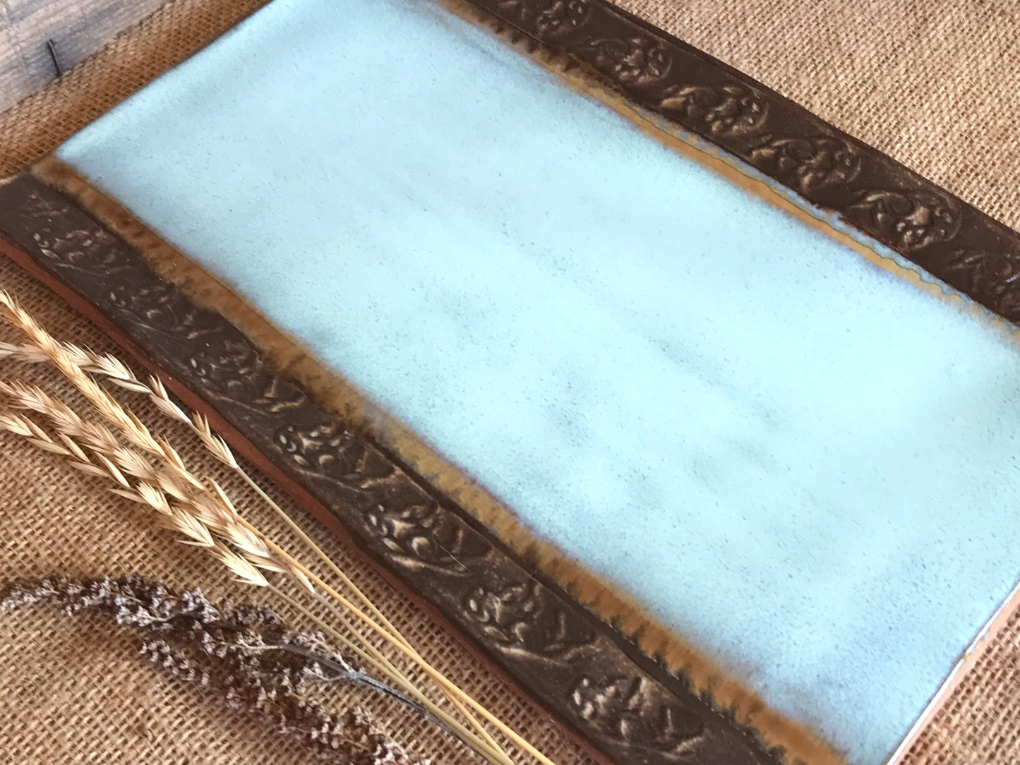 Rustic Wild Buffalo Serving Platter  ~ Turquoise & Brown ~ Appetizers & Cheese