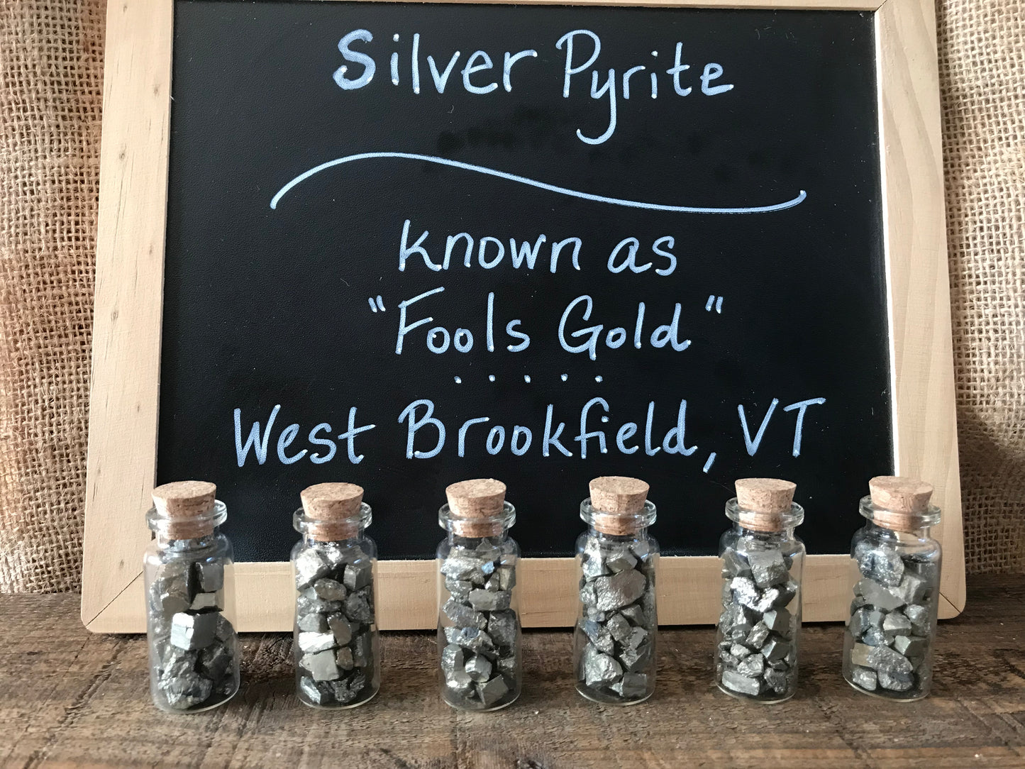 30 gram Glass Vial Natural Vermont Platinum Pyrite ~ Sourced in West Brookfield VT