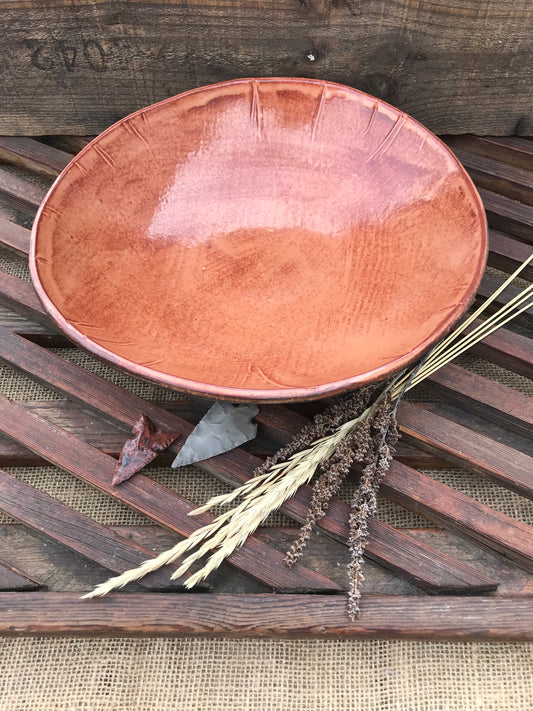 Rustic Wild Mustang Serving Bowl ~ 10” Diameter ~ 2.5” Depth~ Sedona Red & Brown