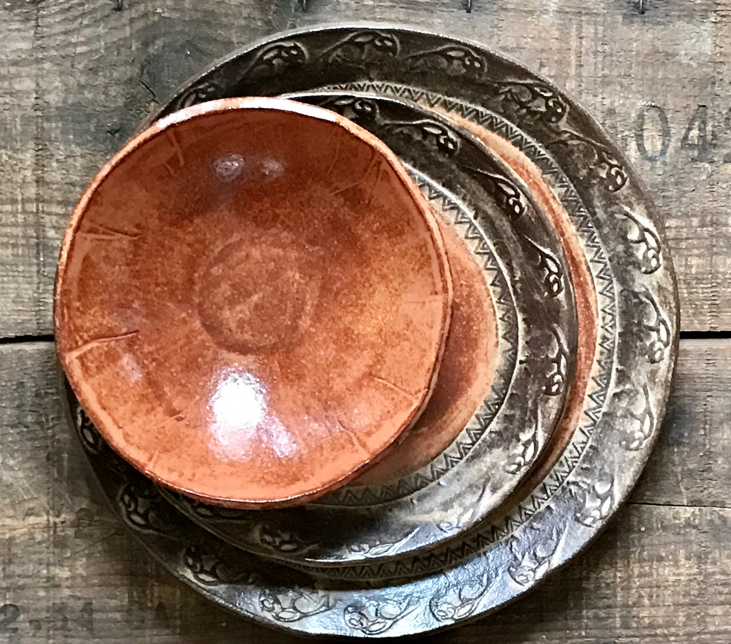 Rustic Wild Buffalo Dinnerware Set Dinner & Salad Plate & Bowl ~ Sedona Red & Brown Glaze