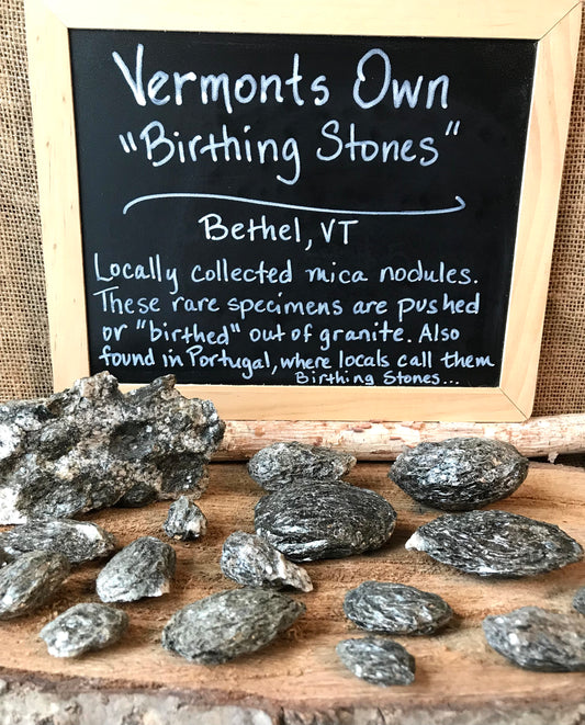 2.5 oz Natural Vermont Mica Nodules ~ “ Vermonts Own Birthing Stones” ~ Sourced in Bethel VT