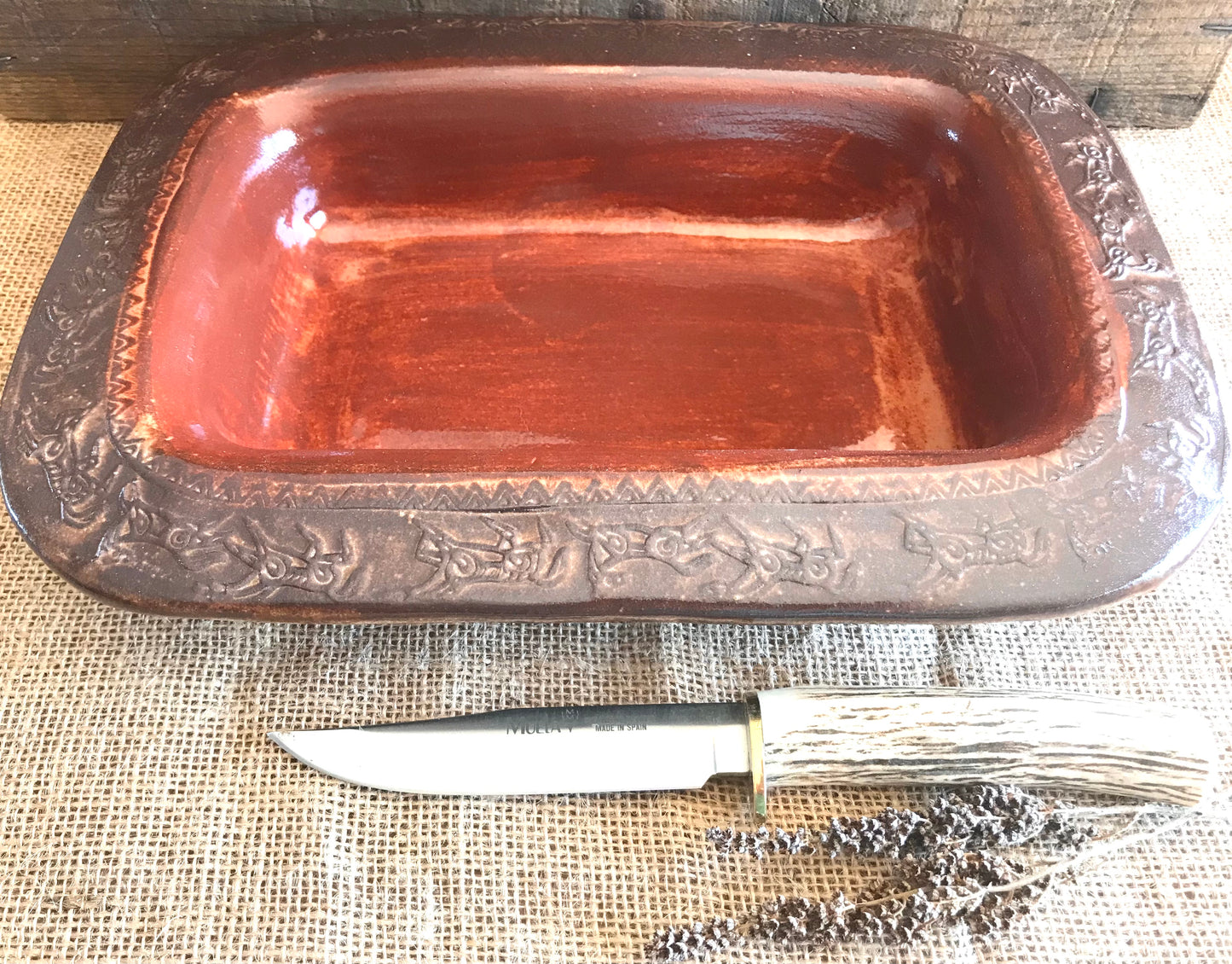 Rustic Wild Mustang Bread Baking & Meatloaf Pan ~ Sedona Red & Brown