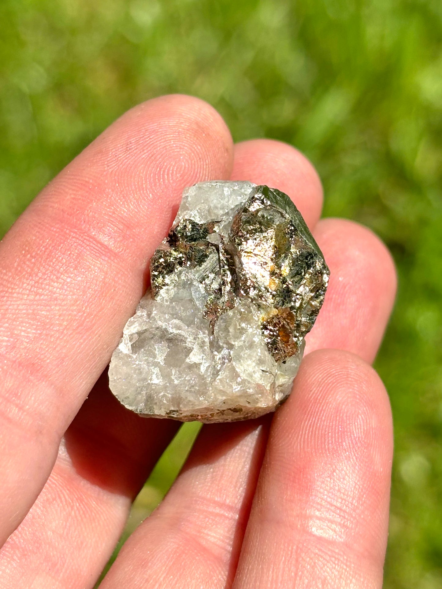 Natural Vermont Quartz Crystal with Platinum Pyrite ~ Sourced in Brookfield VT