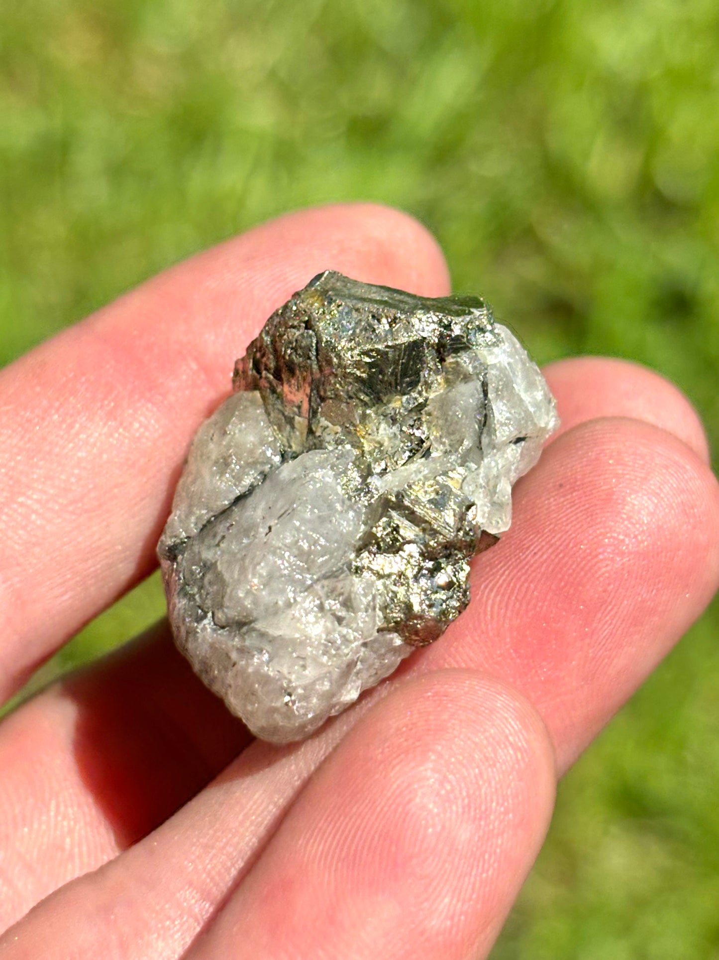 Natural Vermont Quartz Crystal with Platinum Pyrite ~ Sourced in Brookfield VT