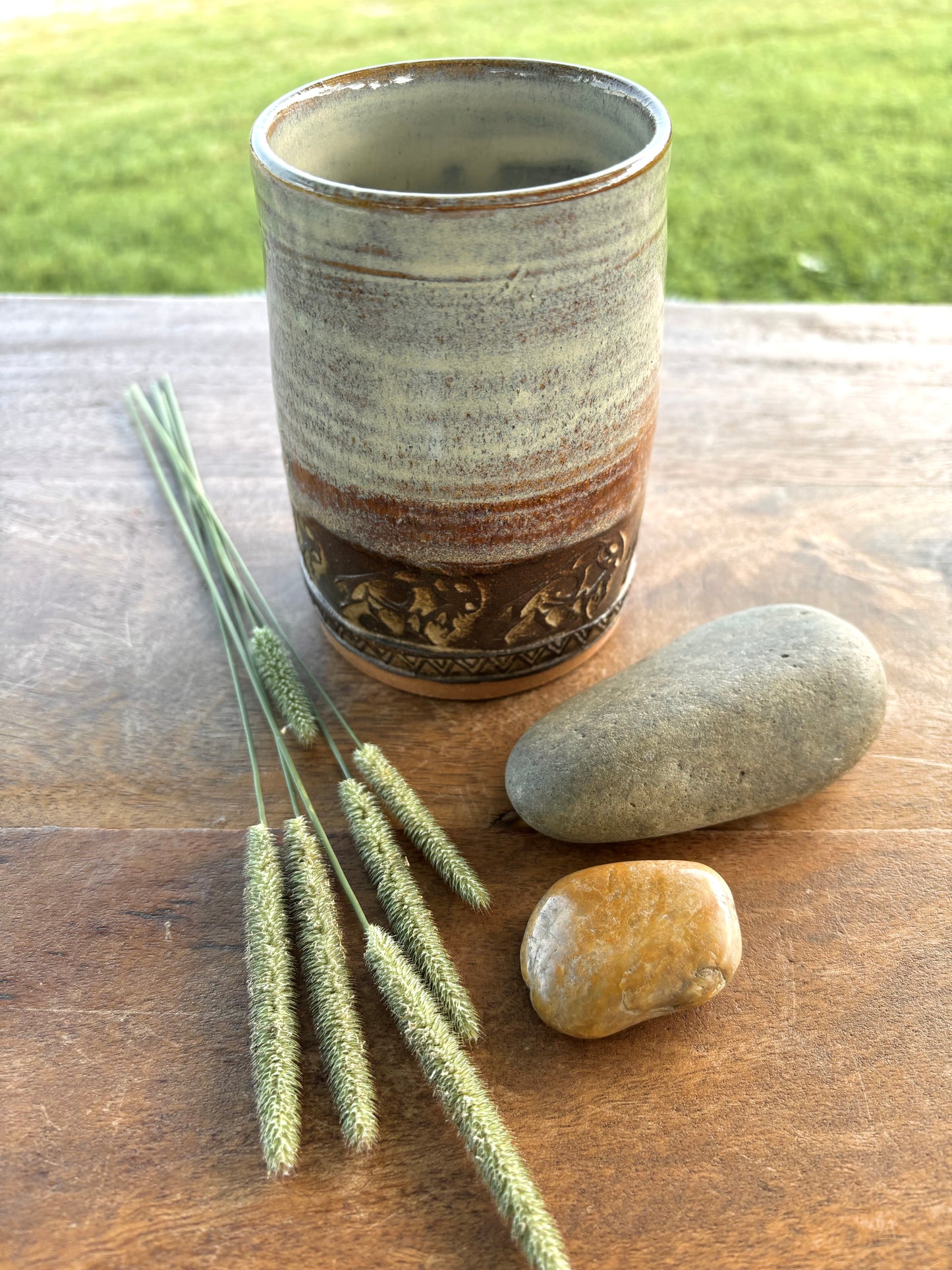 Wild Buffalo Tumbler ~ 9 oz~ Birch & Brown Glaze