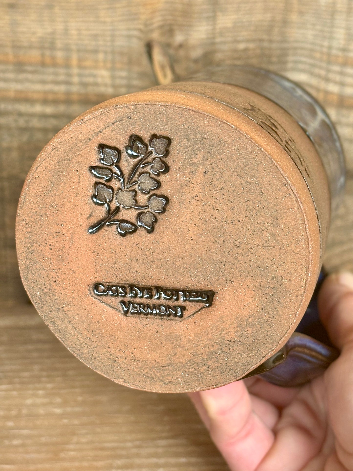 Wild River Wolf Mug ~ 14 oz~ River Blue & Brown Glaze