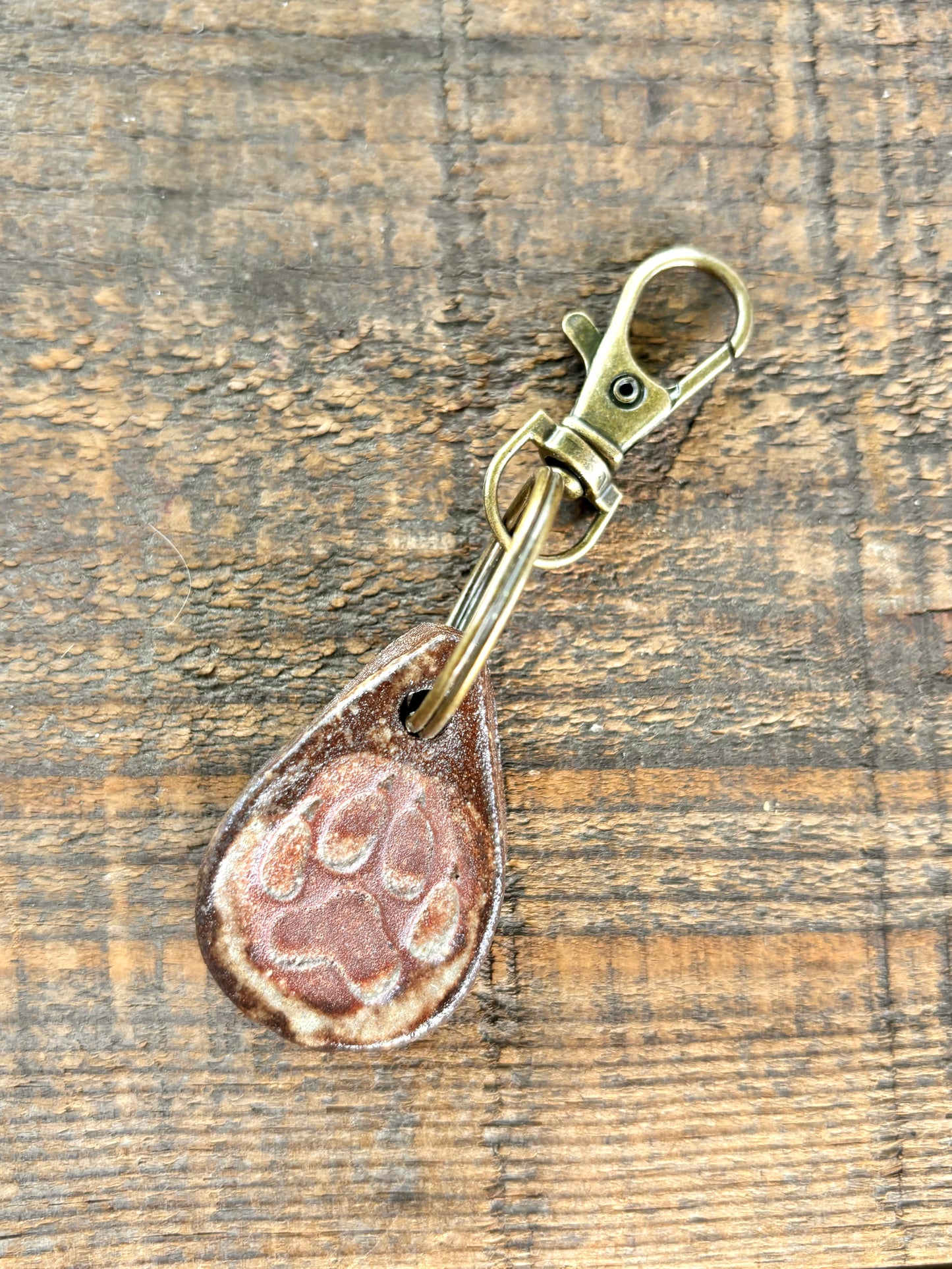 River Wolf Paw Print Bag Tag/ Keychain Bling