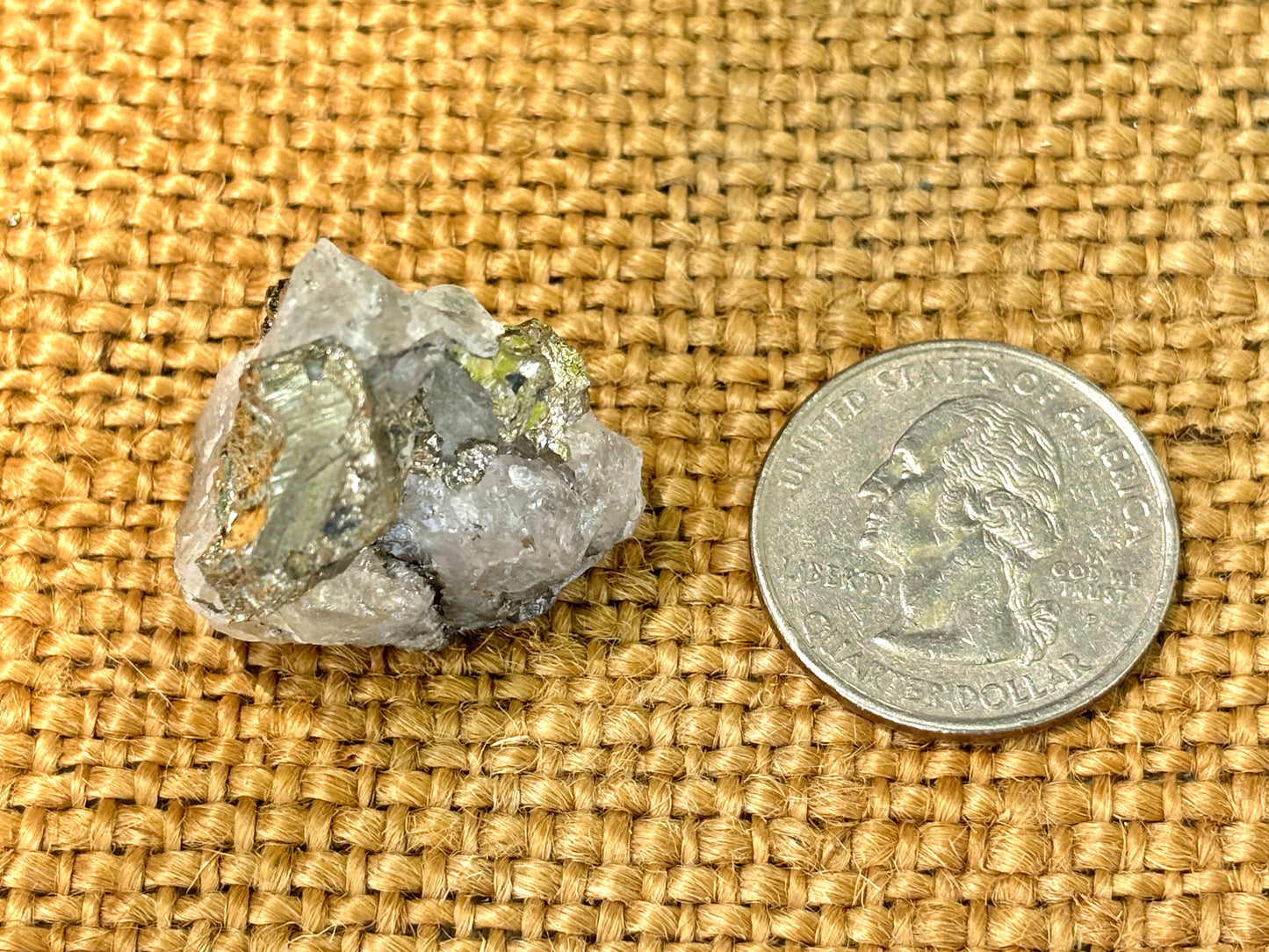 Natural Vermont Quartz Crystal with Platinum Pyrite ~ Sourced in Brookfield VT