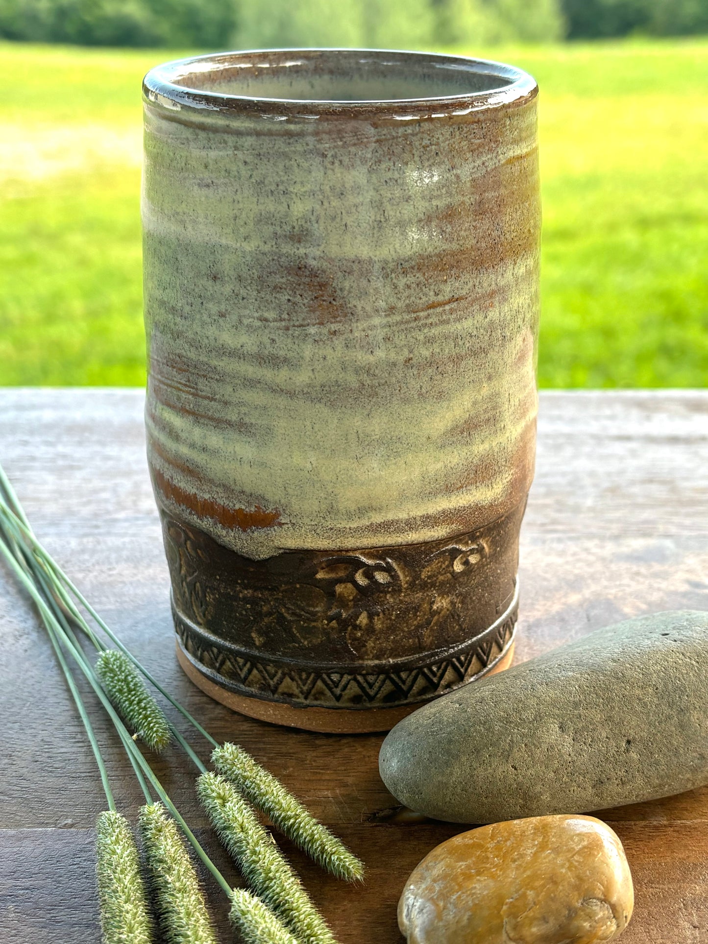 Wild Buffalo Tumbler ~ 11oz~ Birch & Brown Glaze