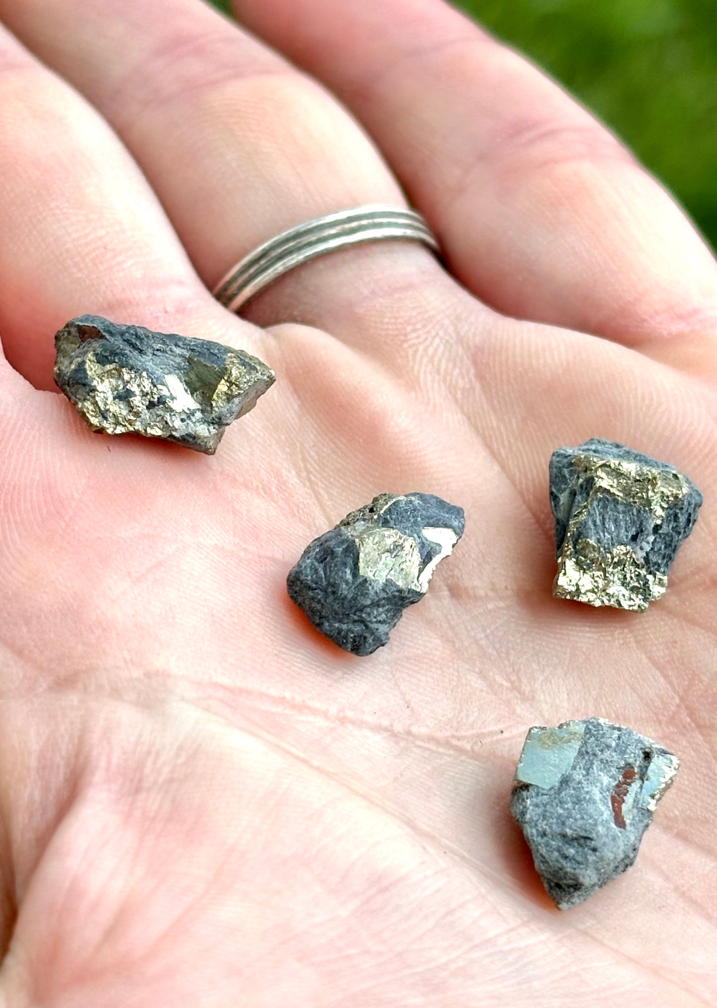 Natural Vermont Platinum Pyrite in Bedrock ~ Sourced in West Brookfield VT