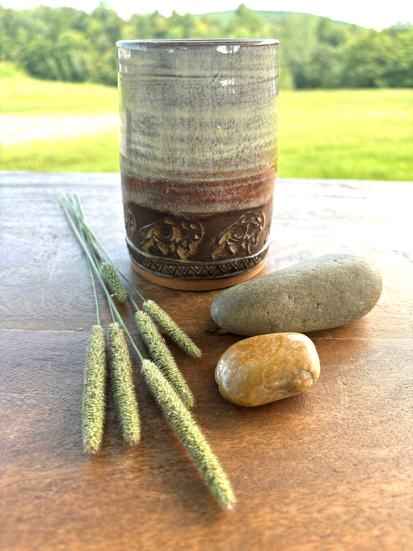 Wild Buffalo Tumbler ~ 9 oz~ Birch & Brown Glaze