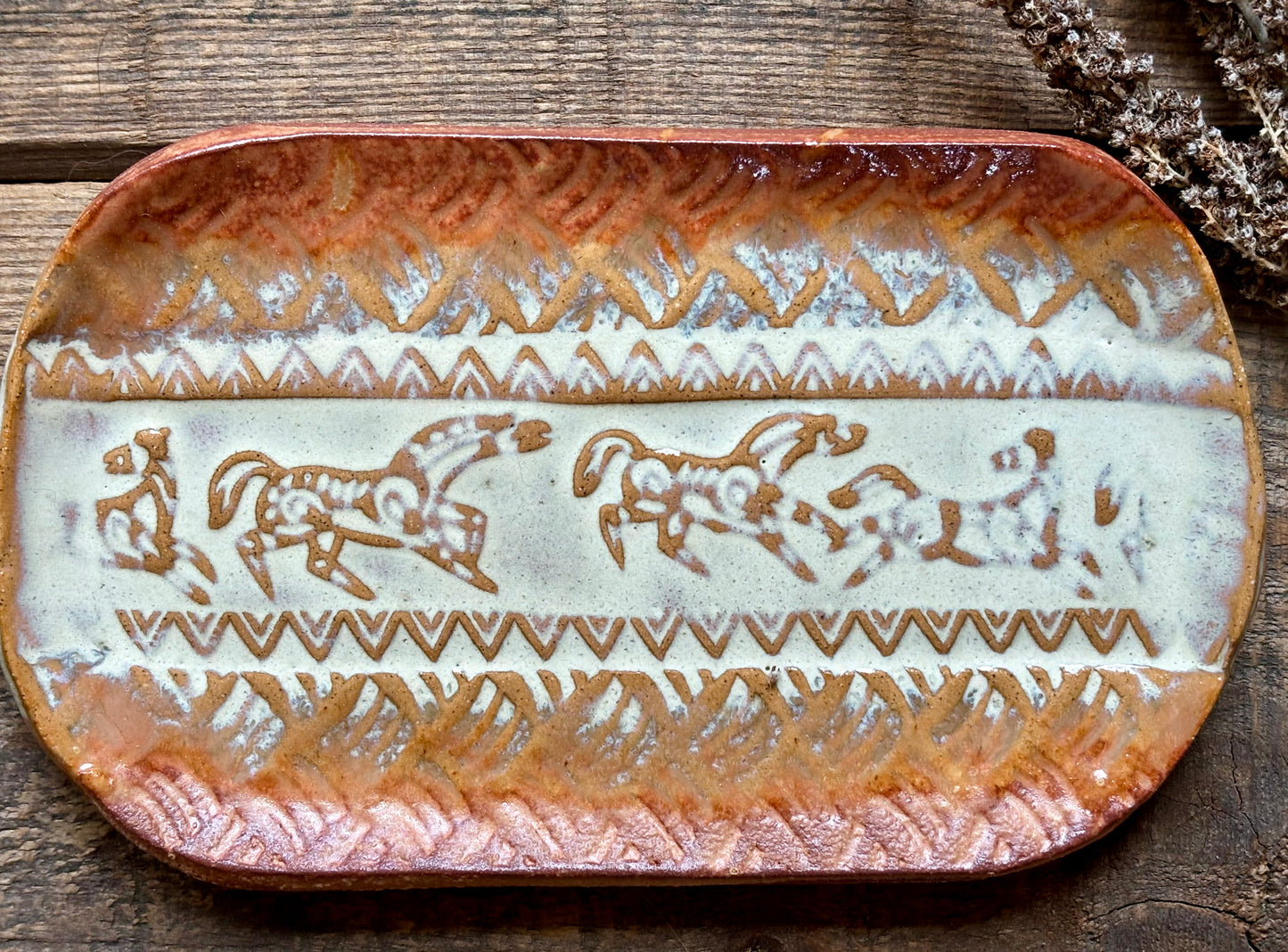 Rustic Wild Mustang Soap Holder in Sedona Red and Birch