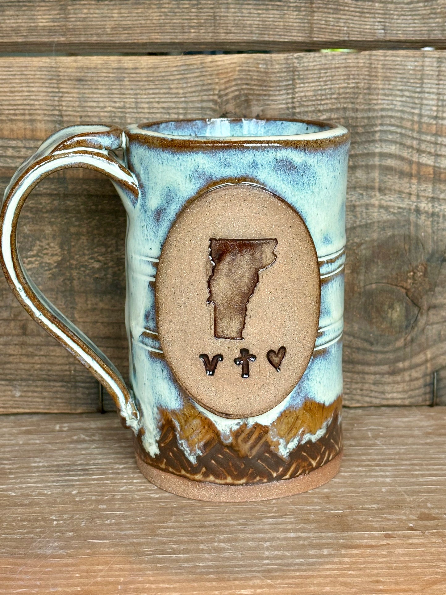 Vermont Love Mug ~ 14 oz~ Birch & Brown Glaze
