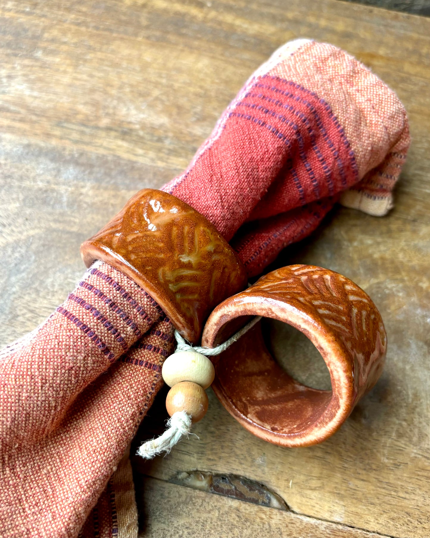 Rustic Napkin Rings in Sedona Red~2 Rings