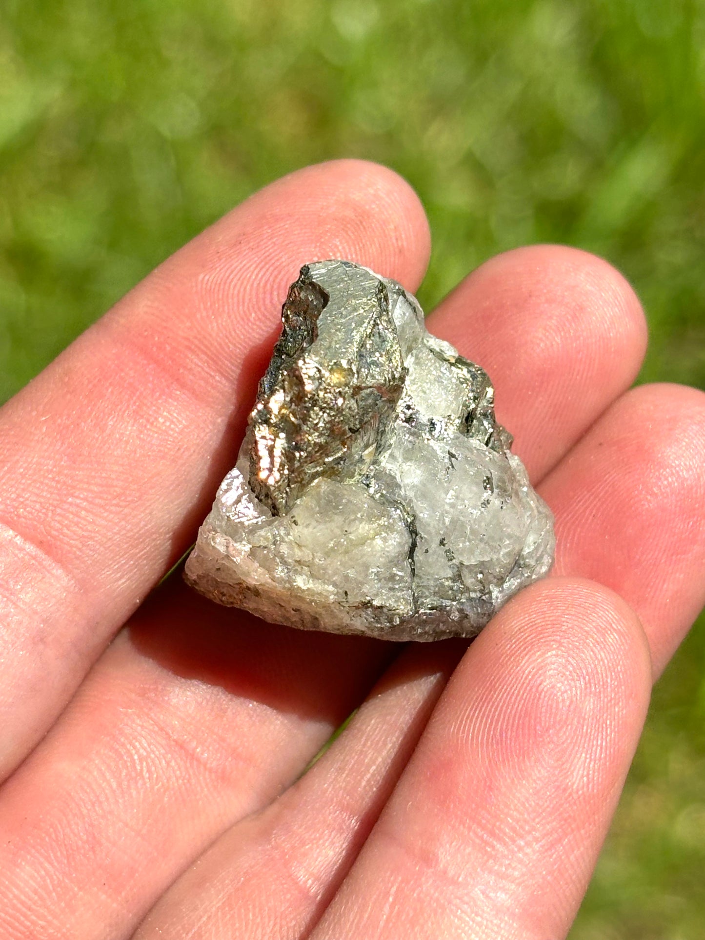 Natural Vermont Quartz Crystal with Platinum Pyrite ~ Sourced in Brookfield VT