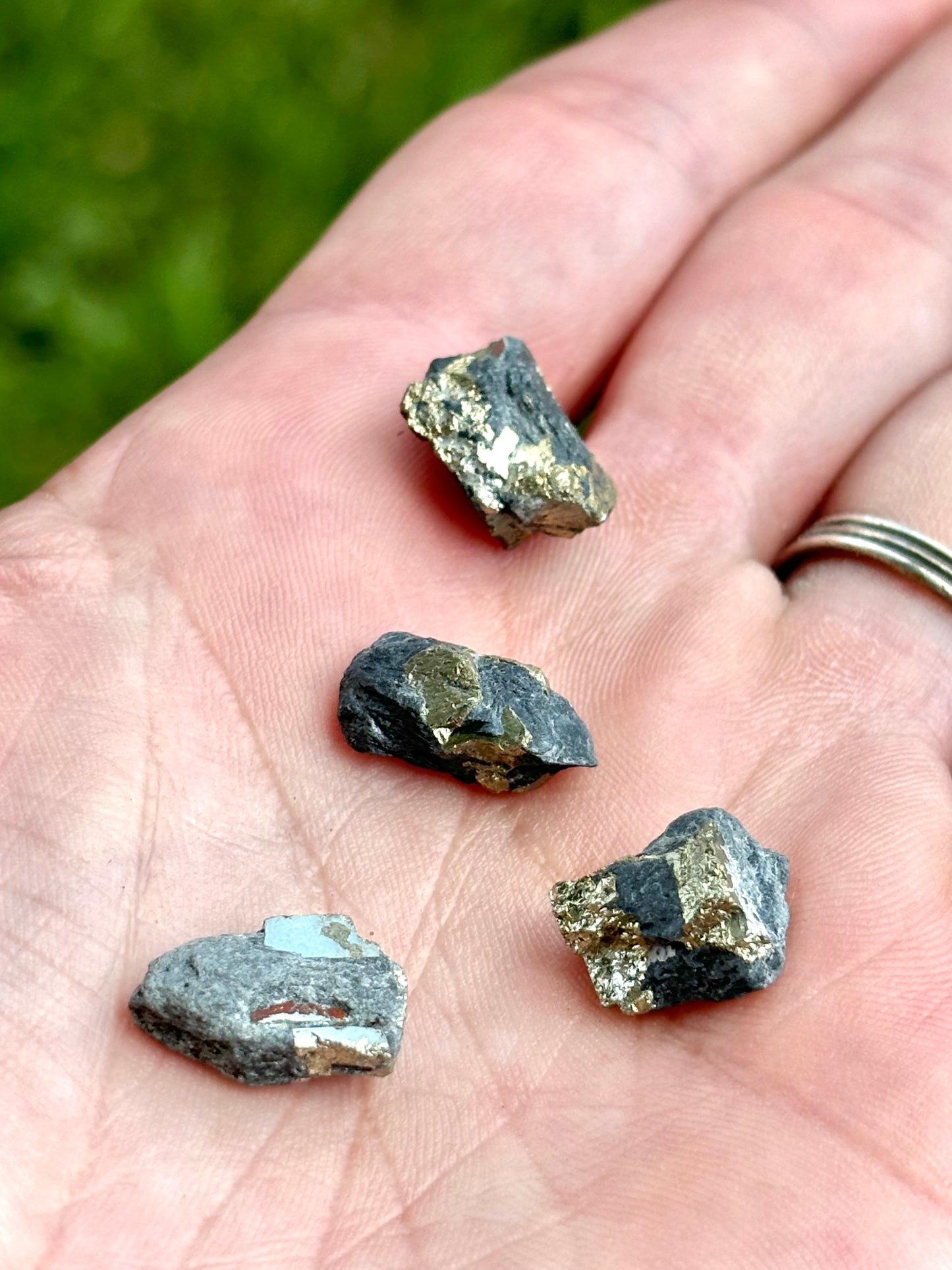 Natural Vermont Platinum Pyrite in Bedrock ~ Sourced in West Brookfield VT