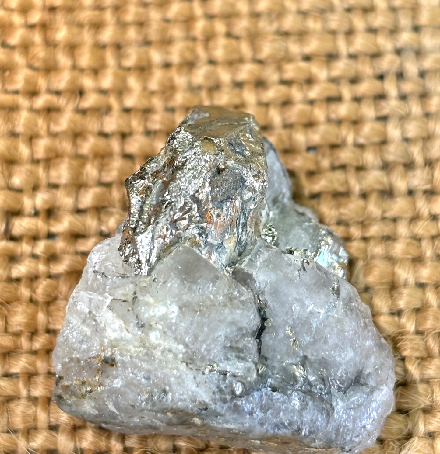 Natural Vermont Quartz Crystal with Platinum Pyrite ~ Sourced in Brookfield VT