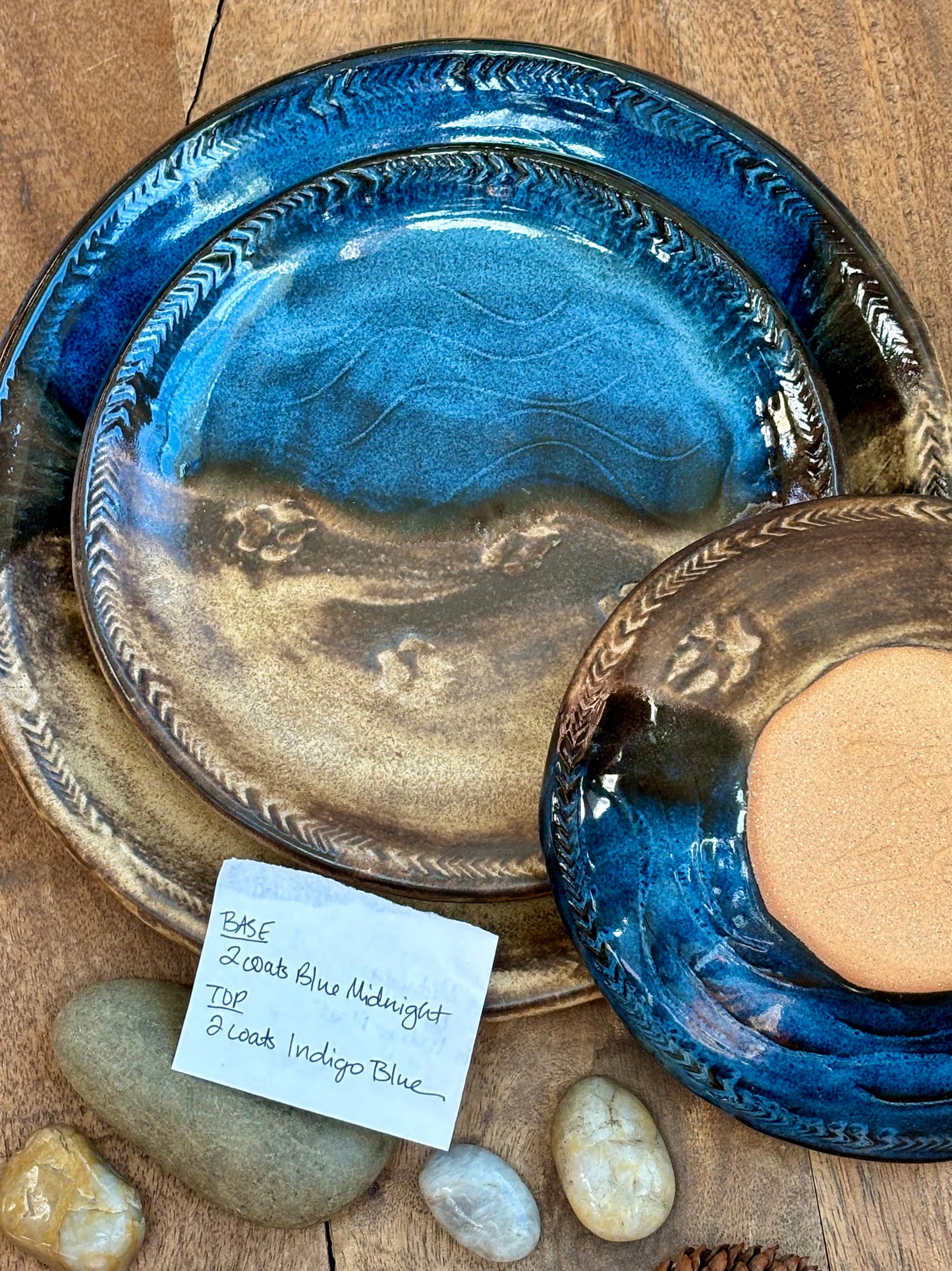 Rustic River Wolf Dinnerware Set ~ River Blue & Brown