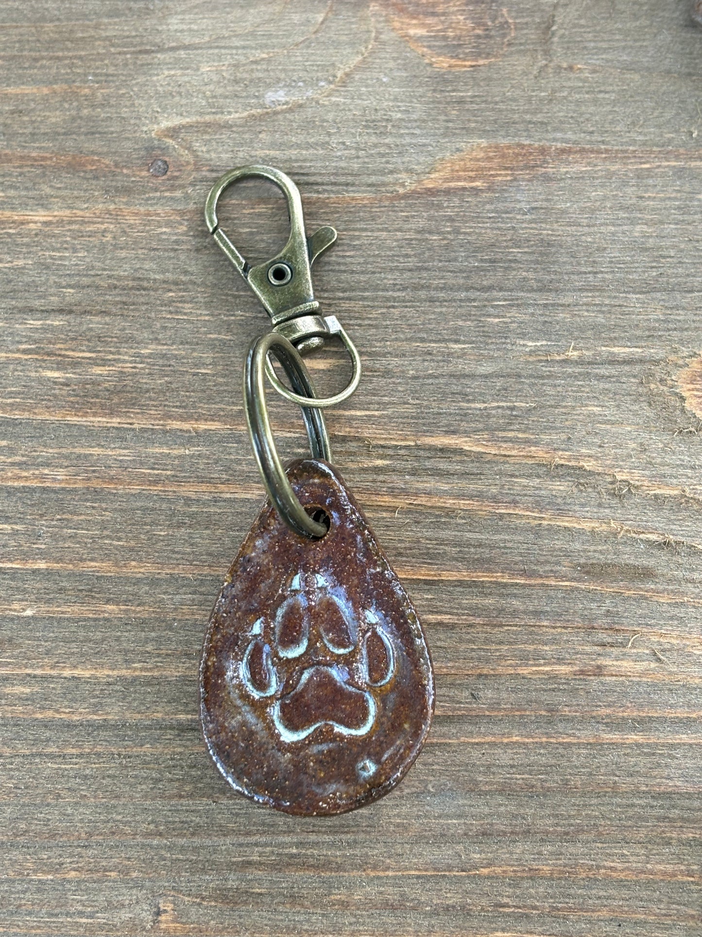 River Wolf Paw Print Bag Tag/ Keychain Bling