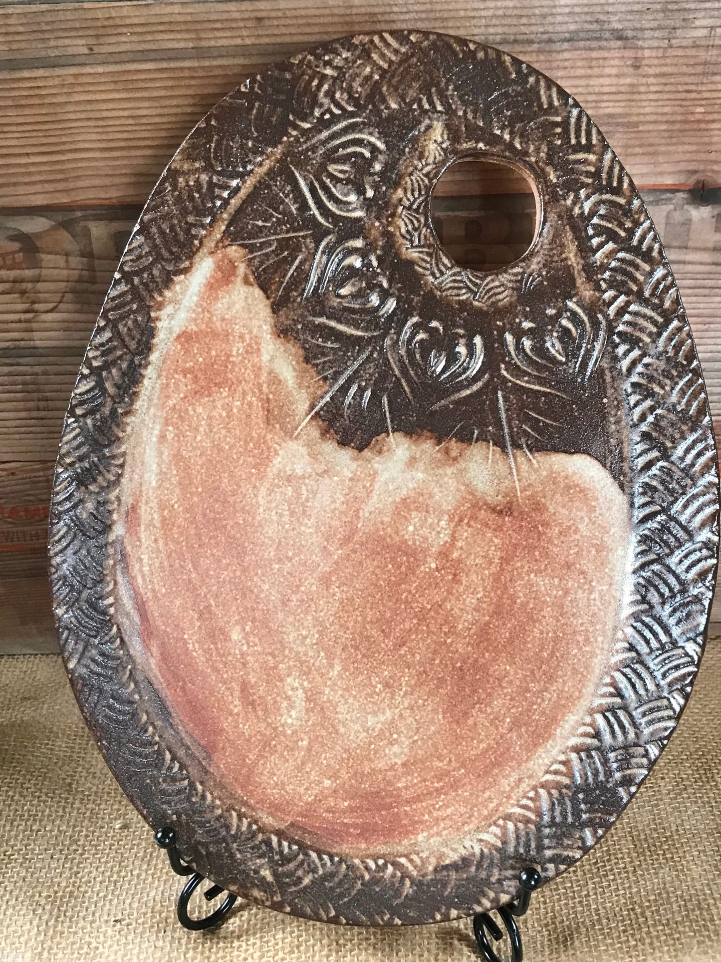 Rustic Native Mandala Cheeseboard ~ Cutting Board ~ Red Sands & Brown