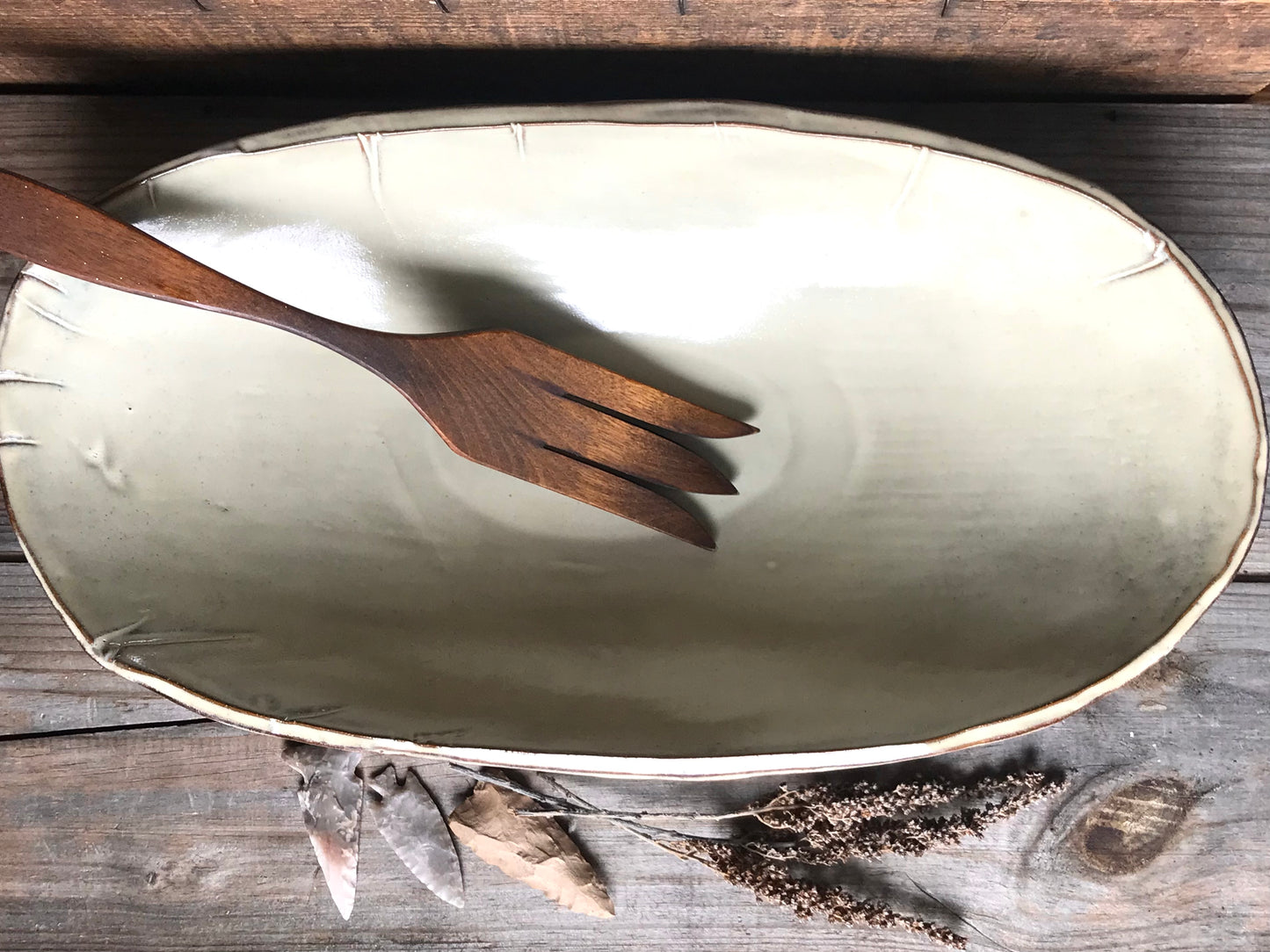 Rustic Basket Weave Oval Serving Bowl ~ 15.5”x 8” ~ 2.75” Depth~ Antique Birch & Brown