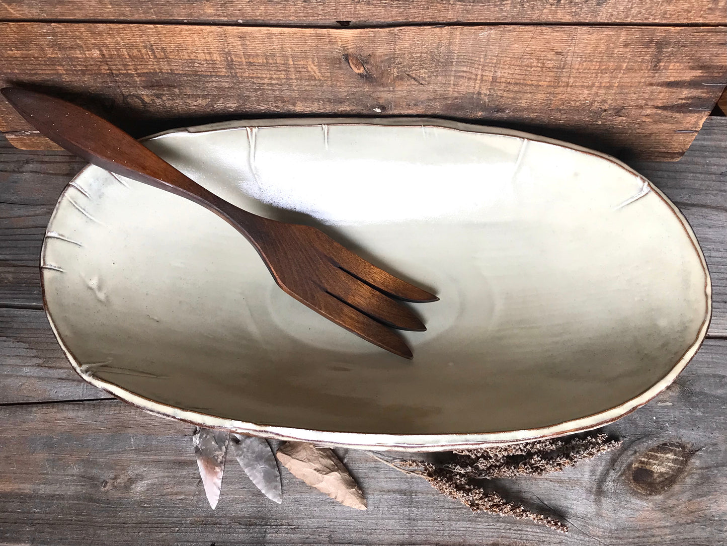 Rustic Basket Weave Oval Serving Bowl ~ 15.5”x 8” ~ 2.75” Depth~ Antique Birch & Brown