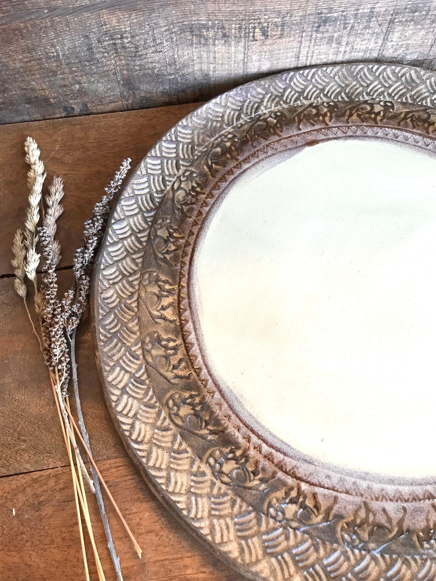 Rustic Wild Buffalo Serving Platter ~ 13” Round ~ Birch & Brown ~ Appetizers & Cheese