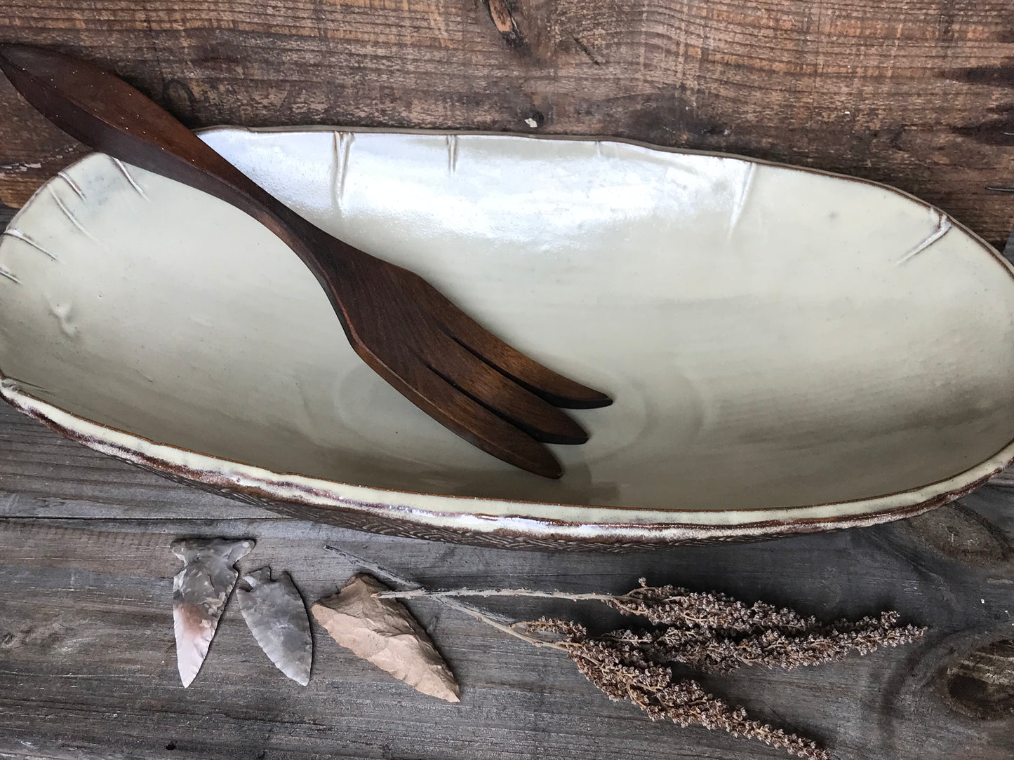 Rustic Basket Weave Oval Serving Bowl ~ 15.5”x 8” ~ 2.75” Depth~ Antique Birch & Brown