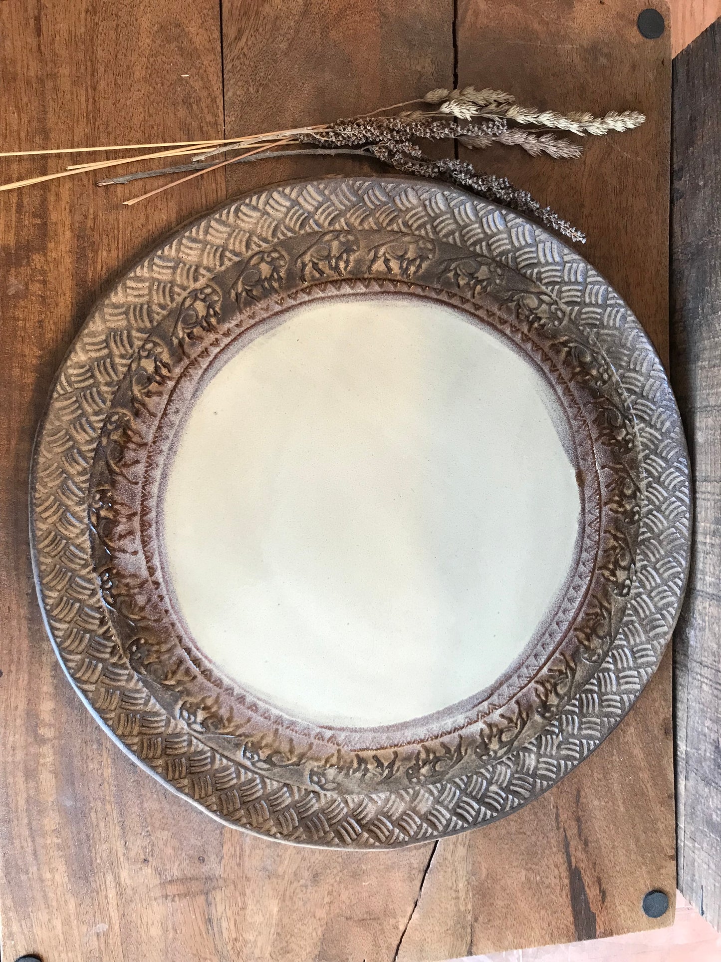 Rustic Wild Buffalo Serving Platter ~ 13” Round ~ Birch & Brown ~ Appetizers & Cheese