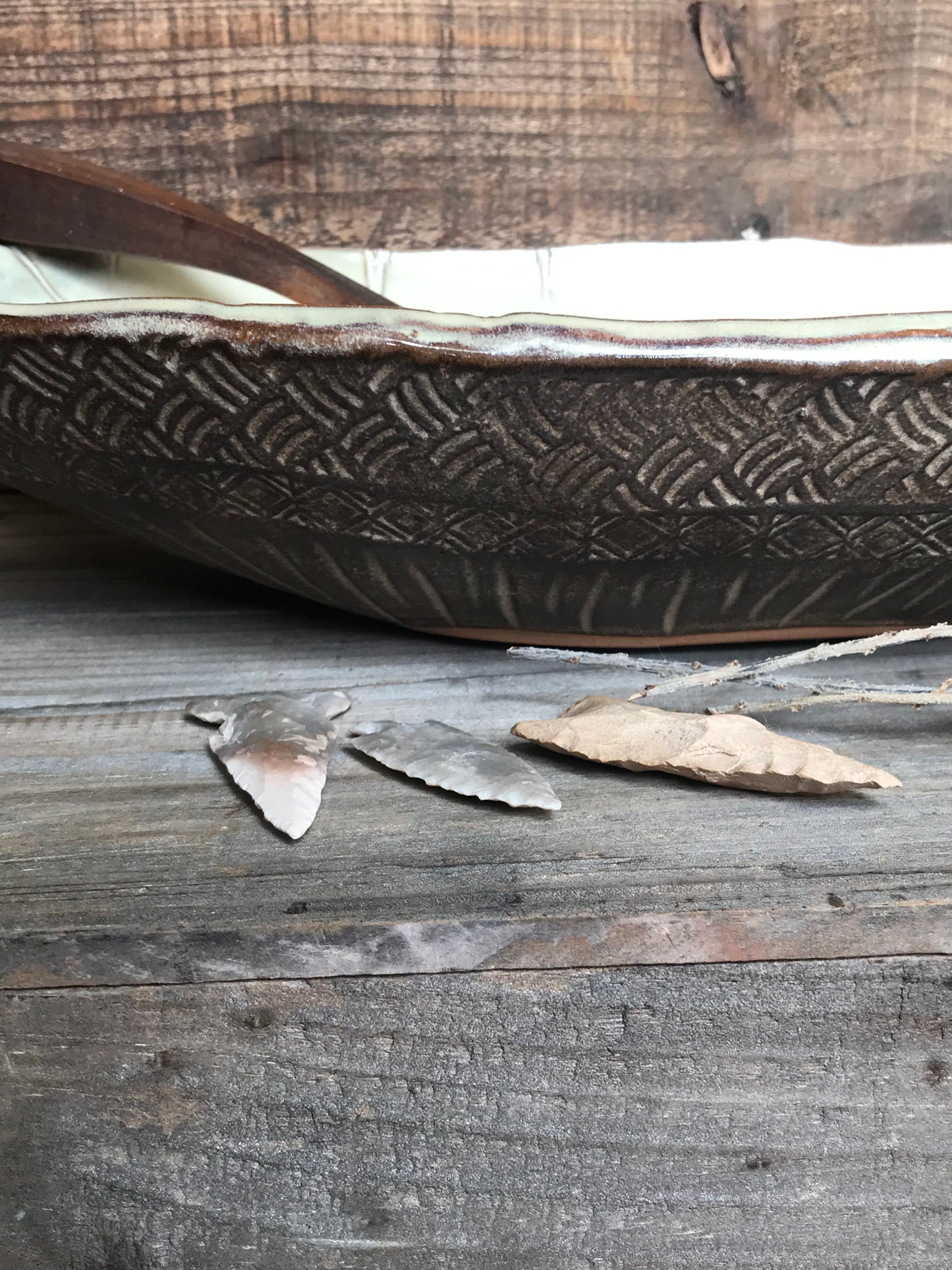 Rustic Basket Weave Oval Serving Bowl ~ 15.5”x 8” ~ 2.75” Depth~ Antique Birch & Brown