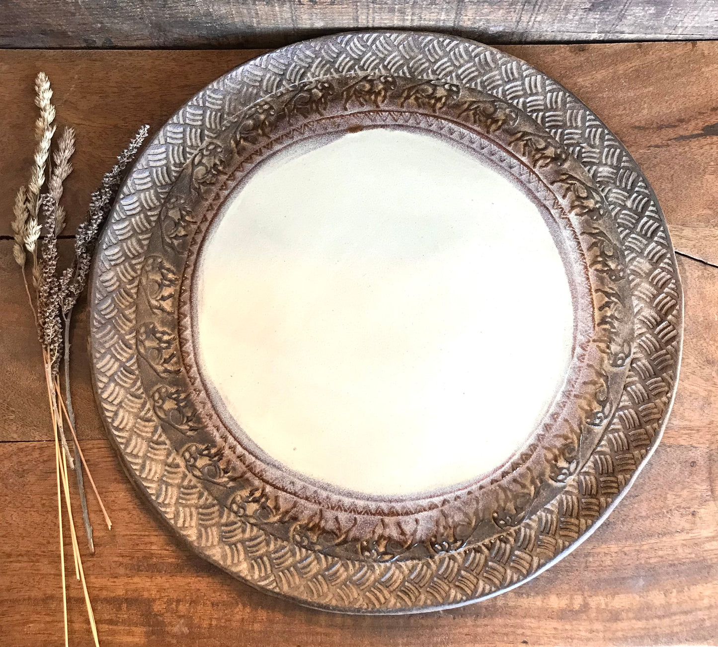 Rustic Wild Buffalo Serving Platter ~ 13” Round ~ Birch & Brown ~ Appetizers & Cheese