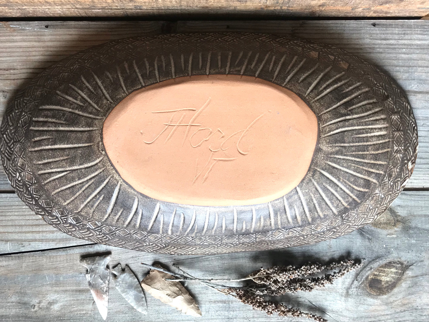 Rustic Basket Weave Oval Serving Bowl ~ 15.5”x 8” ~ 2.75” Depth~ Antique Birch & Brown