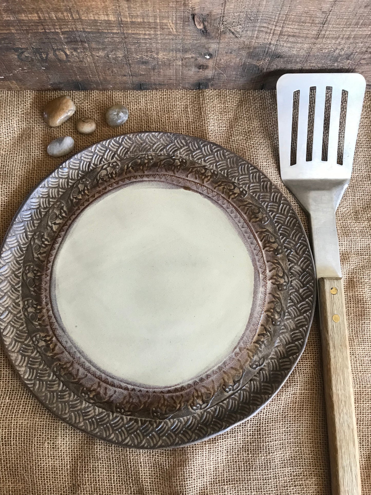 Rustic Wild Buffalo Serving Platter ~ 13” Round ~ Birch & Brown ~ Appetizers & Cheese